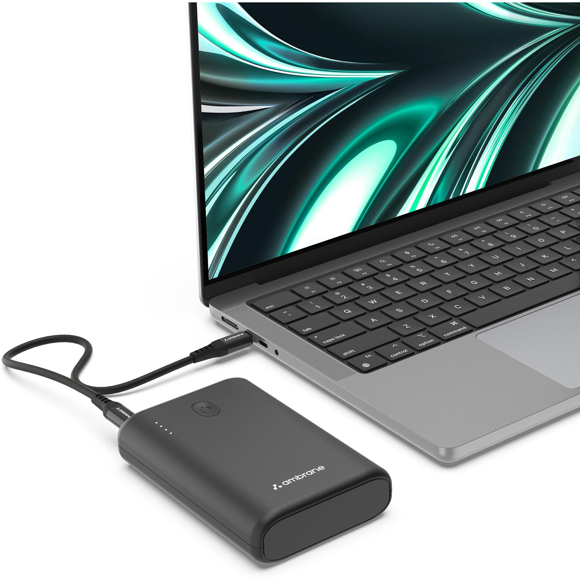 Ambrane 45W Fast Charging Powerbank Emergency use for MacBook & Type C Laptops, 15000mAh, 1 USB & 2 Type C, Power Delivery, Quick Charge for iPhone, Android & Other Devices, (Powerlit 45, Black)