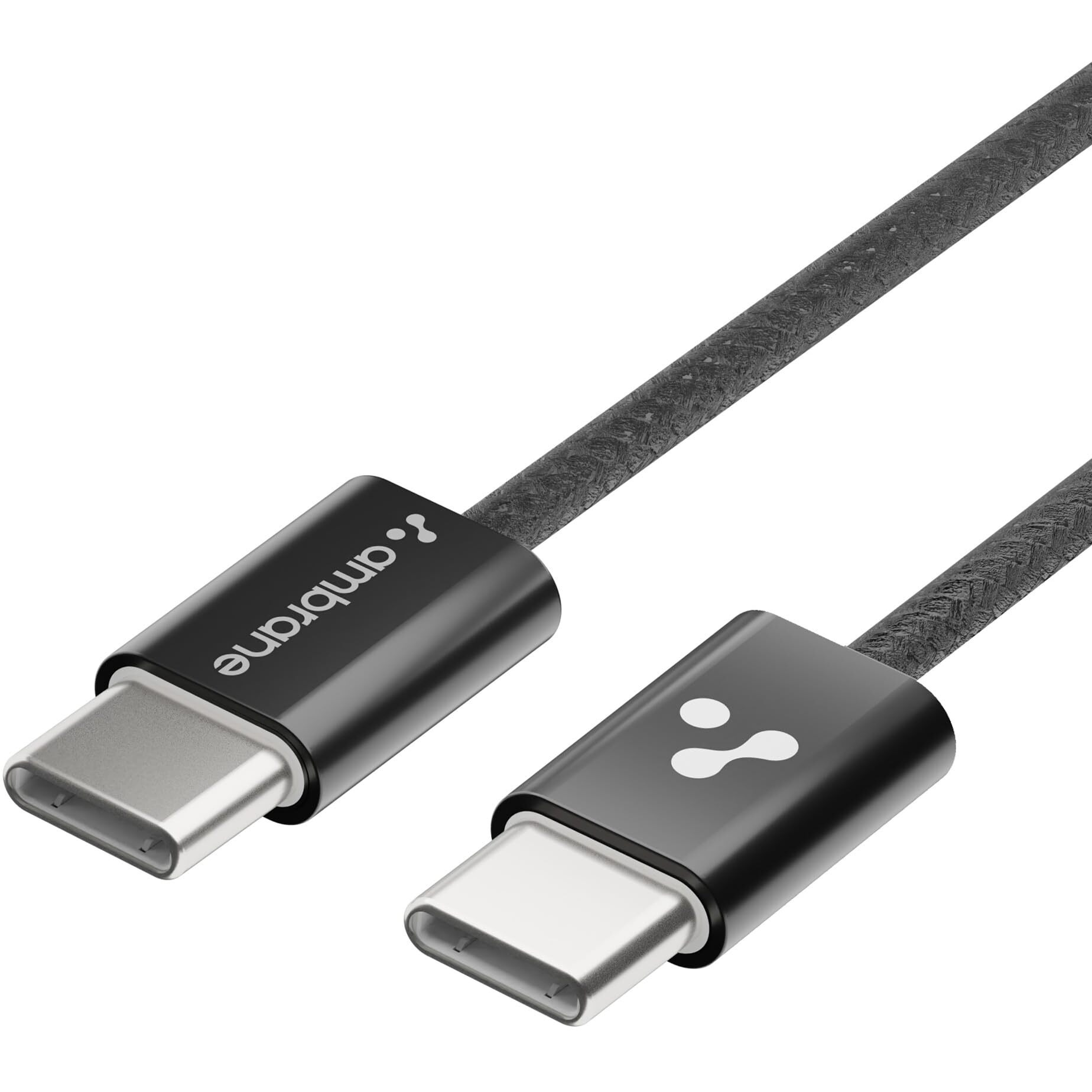 Ambrane 60W Type-C to Type-C Fast Charging Cable for Smartphones, Tablets, Laptops, iPhone 15 & other Type C devices, PD Technology, 480Mbps Data Sync, 1.2M (ABCC-60, Black)