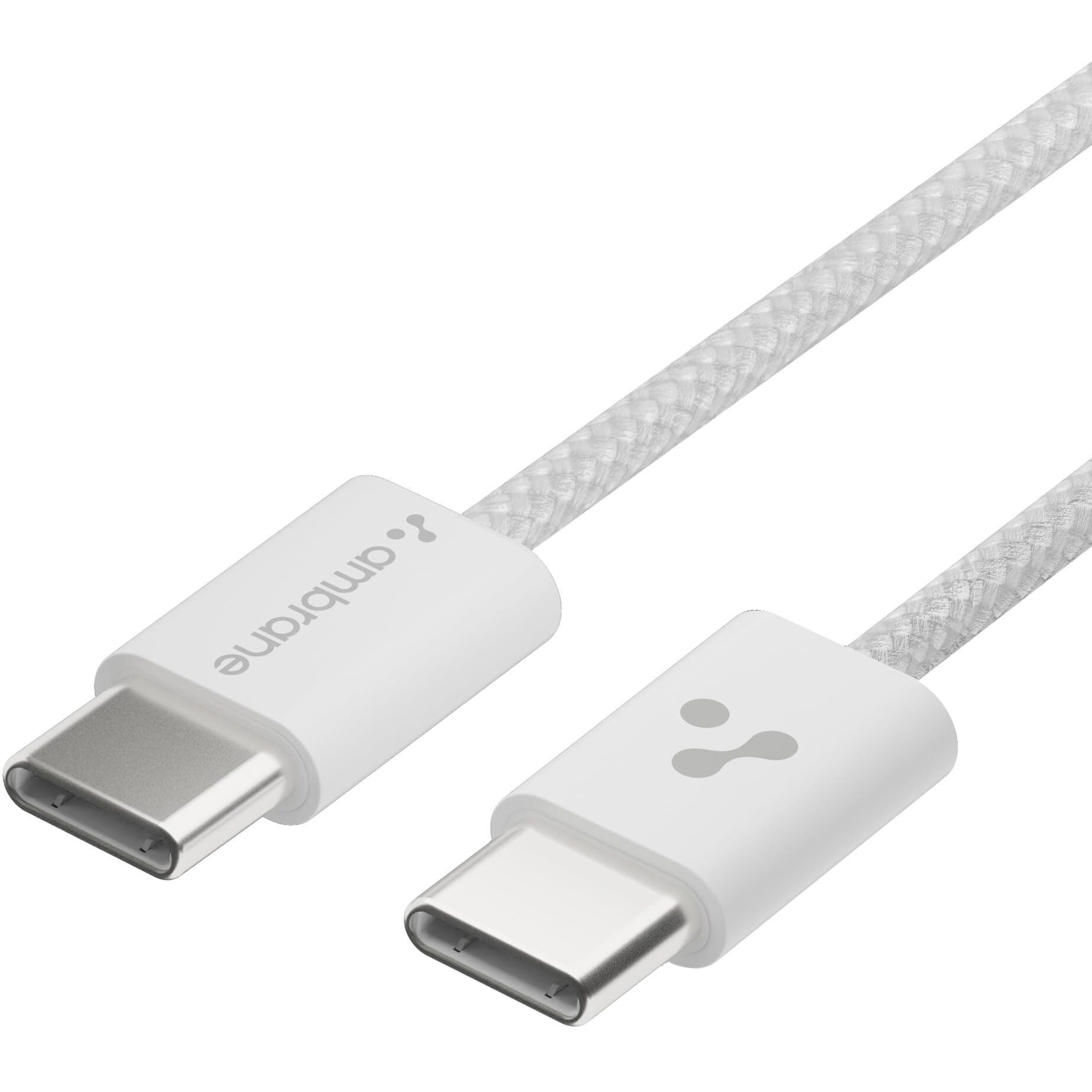 Ambrane 60W Type-C to Type-C Fast Charging Cable for Smartphones, Tablets, Laptops, iPhone 15 & Other Type C Devices, PD Technology, 480Mbps Data Sync, 1.2M (ABCC-60, White)