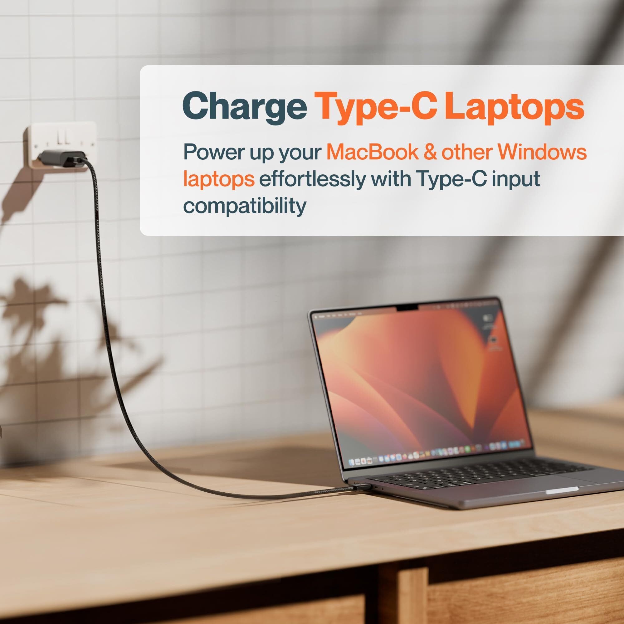 Ambrane 60W Type-C to Type-C Fast Charging Cable for Smartphones, Tablets, Laptops, iPhone 15 & Other Type C Devices, PD Technology, 480Mbps Data Sync, 1.2M (ABCC-60, White)