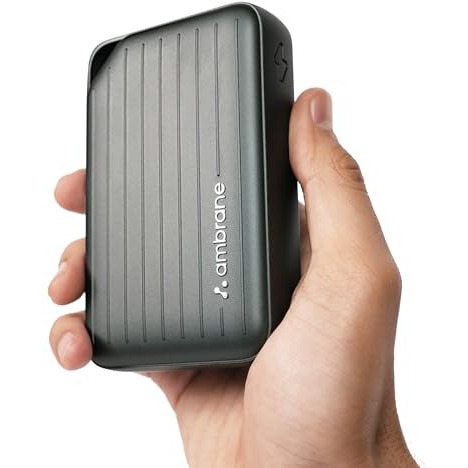 Ambrane 20000mAh Compact Powerbank, 22.5W Fast Charging, USB & Type C Output, Power Delivery, (Mini & Pocket Friendly), Compatible with iPhone, Android, Other Devices, LED Indicator (Line 20, Green)