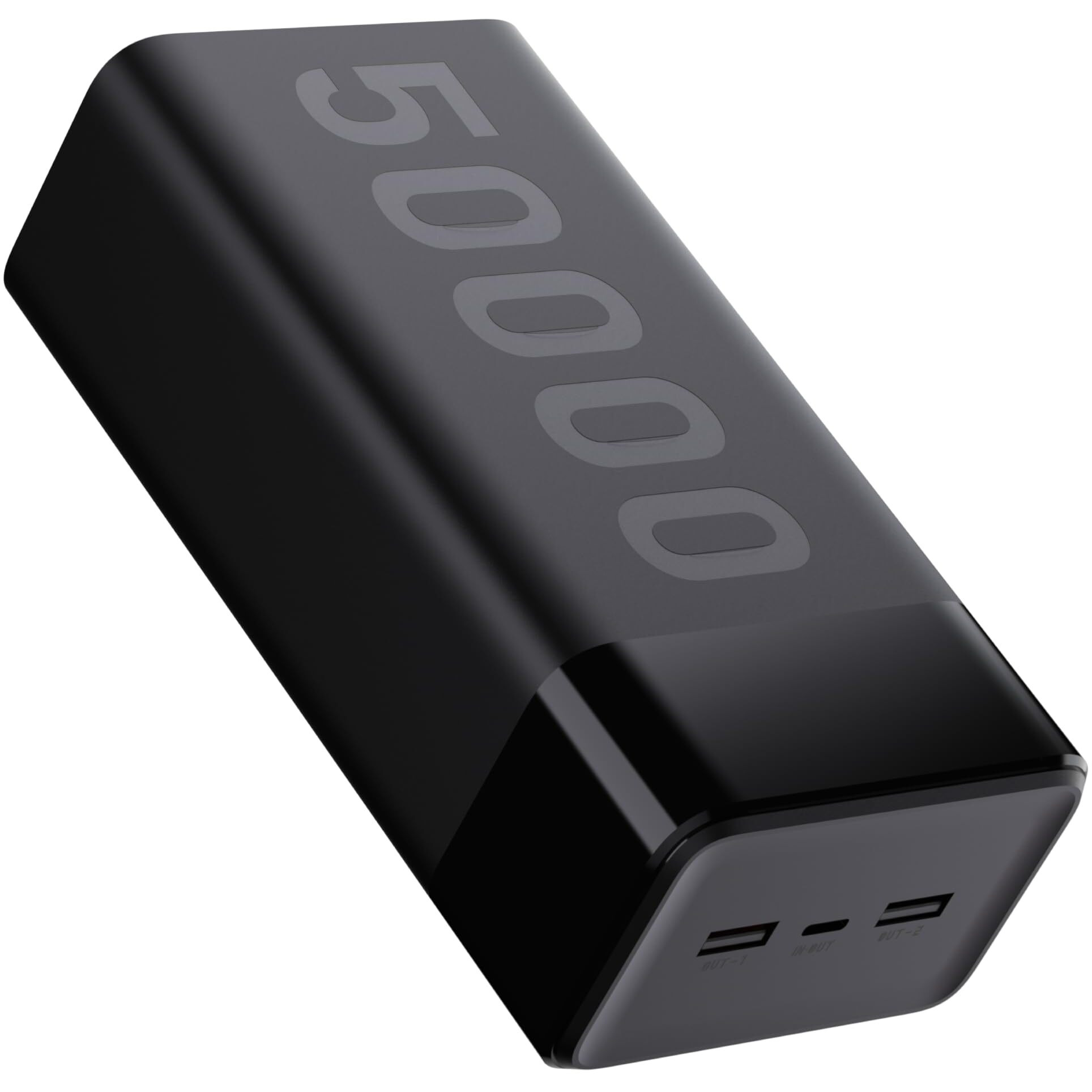 Ambrane 50000mAh Powerbank, 20W Fast Charging, Triple Output (2 USB & 1 Type C), PD, Quick Charge for iPhone, Android & Other Devices, Made in India + Type C Cable (Stylo Max 50k, Black)