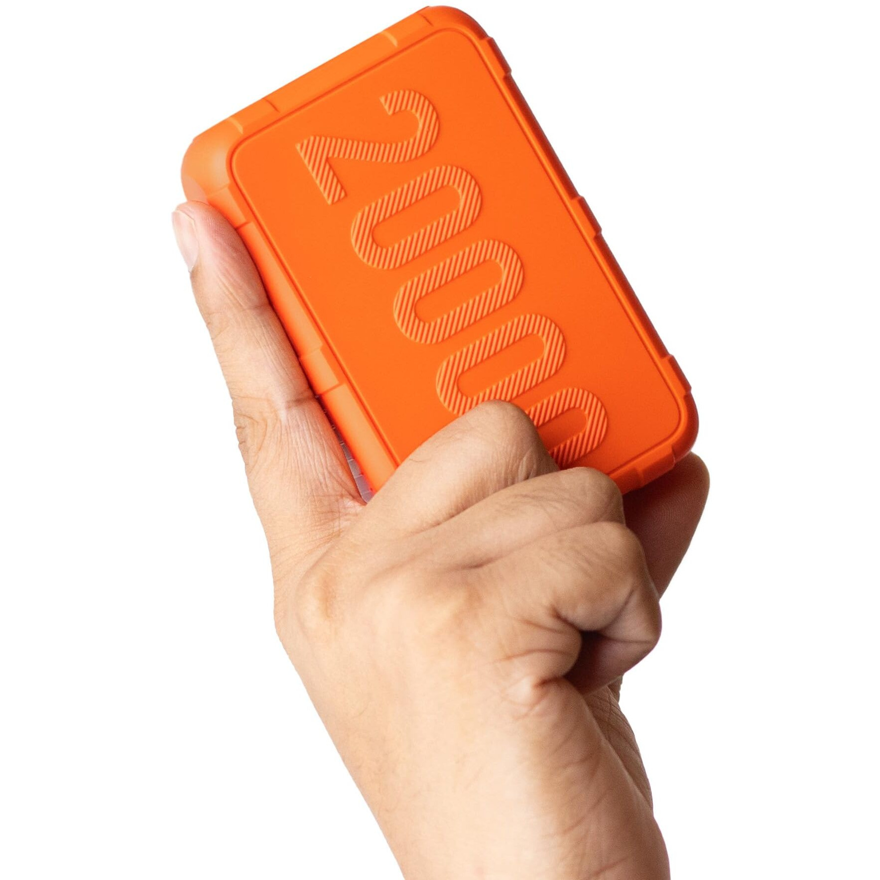 Ambrane 20000mAh Rugged Compact Powerbank, Slim & Lightweight with 22.5W Fast Charging, USB & Type C Output, Power Delivery, Quick Charge for iPhone, Android & Other Devices (Force 20k, Orange)