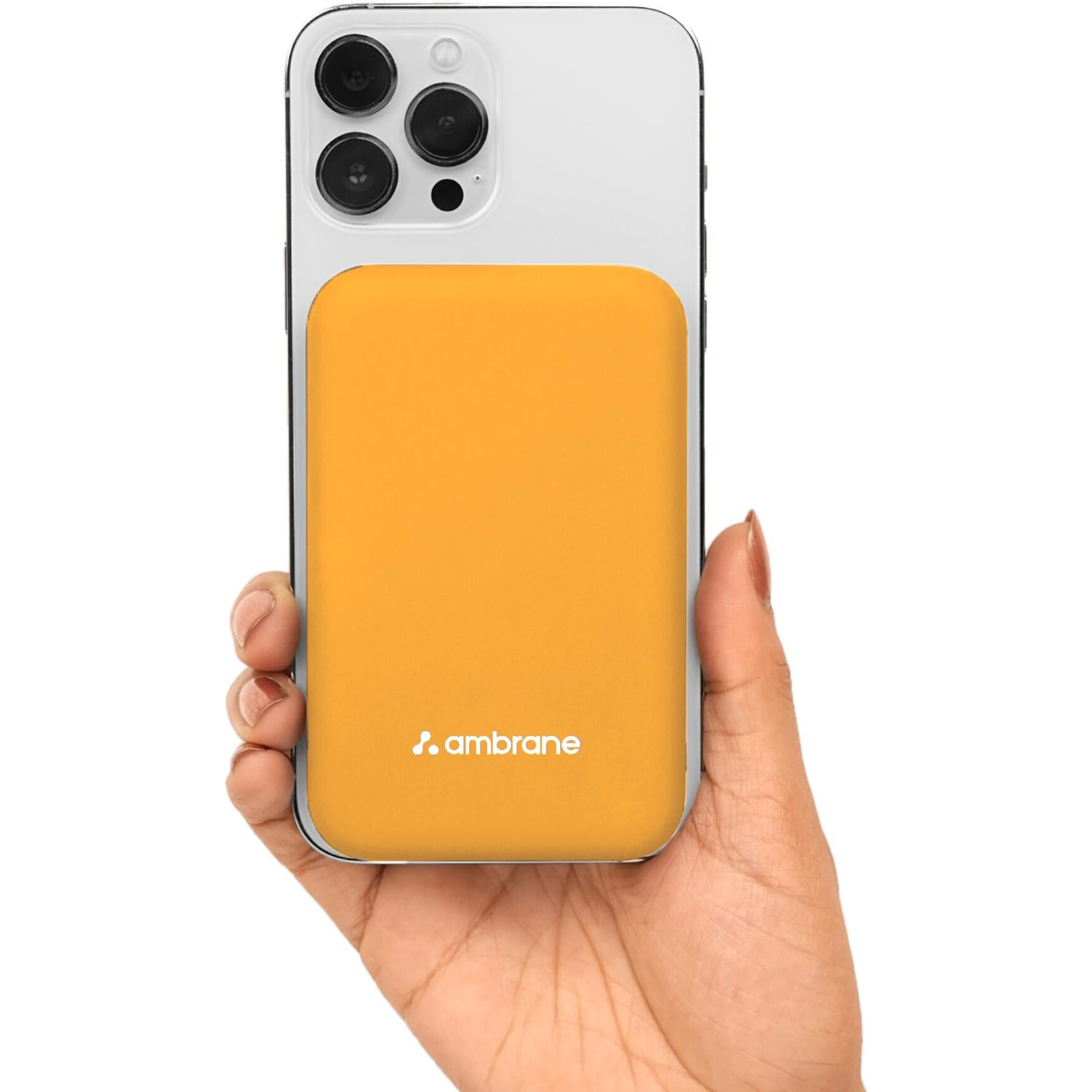 Ambrane MagSafe Wireless 10000mAh Fast Charging Power Bank, Strong Magnet, 22.5W Output for iPhone 12 & Above, Android & Other Qi Enabled Devices, Premium Rubberized Coating (Aerosync Snap, Yellow)