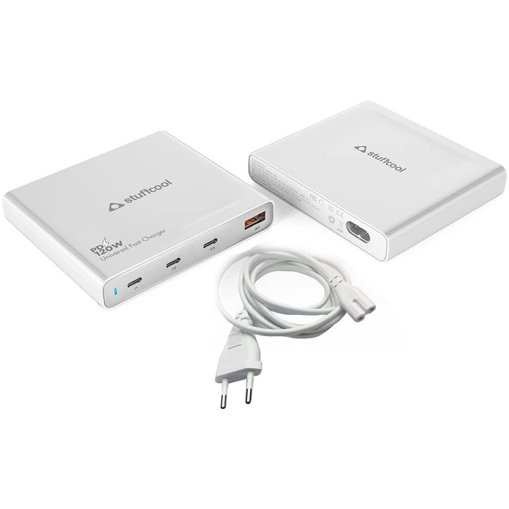 Stuffcool Centurion 120W 4 Port Charging Station for MacBook Pro 16" 96W, MacBook Pro 14", MacBook M2 67W, MacBook M1, Ultrabooks, Tablets, iPhones, Samsungs, iPads, Samsung Tablets 45W