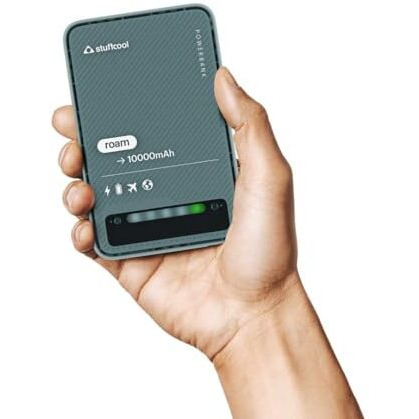 Stuffcool Roam 10000mAh Compact Powerbank with 20W Type C Output Charges iPhone 50% in 30 mins and 22.5W Fast Charging, Universal Fast Charging Type A Port - Cool Transparent with Glossy Finish