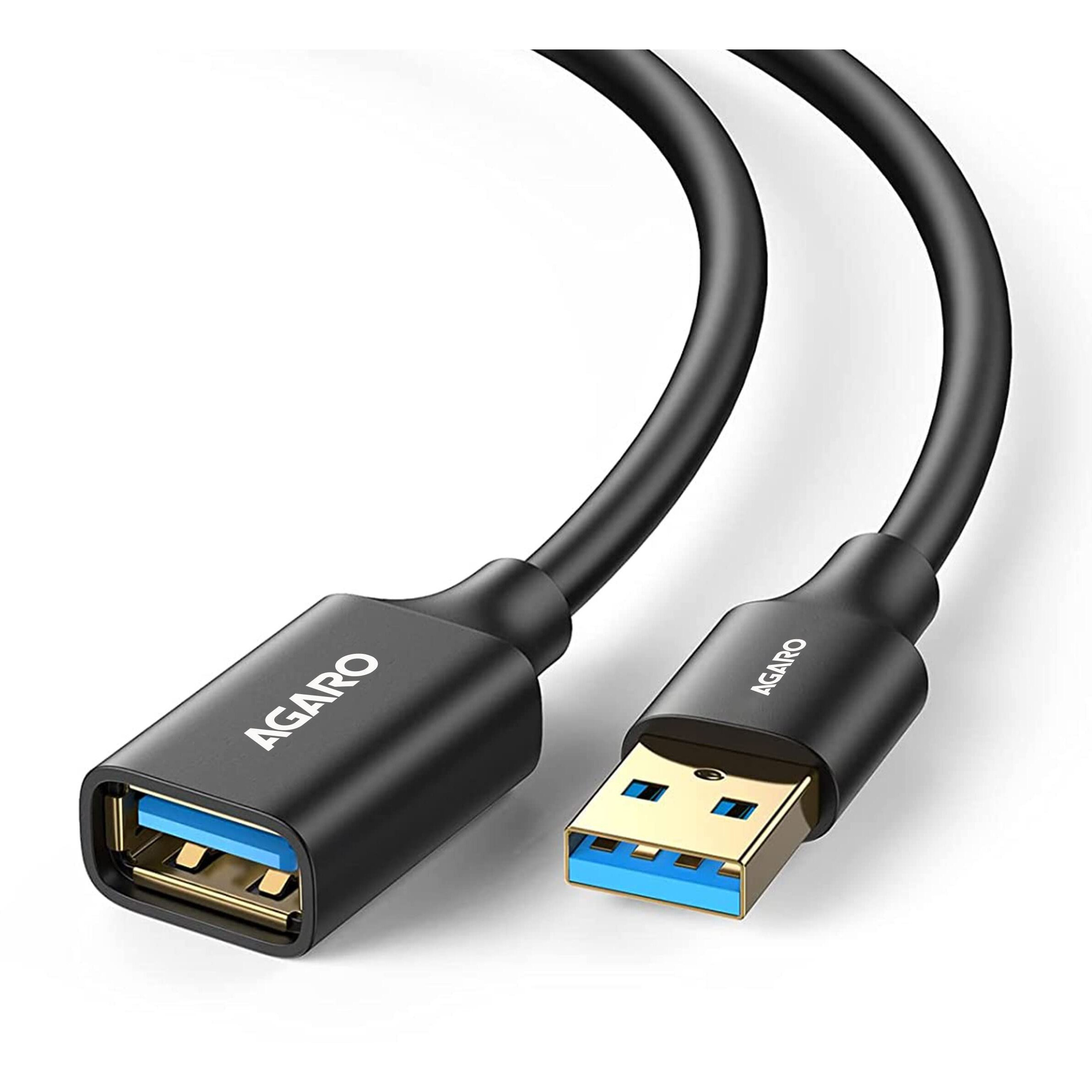AGARO USB Extender, USB 3.0 Extension Cable Male to Female USB Cable High-Speed 5GBps Data Transfer Compatible with Webcam, Gamepad, Keyboard, Mouse, Hard Drive, Xbox, Laptop/PC/Mac/Printer, 2 Meter