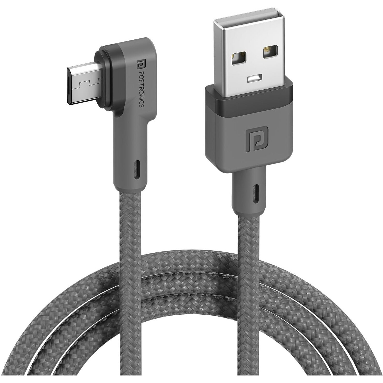 Portronics Konnect L 1.2Mtr, Fast Charging 3A Micro USB Cable with Charge & Sync Function (Grey)