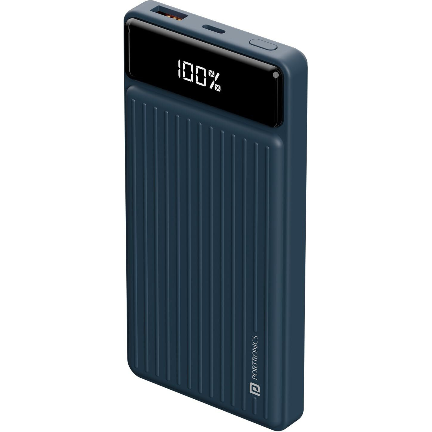 Portronics Luxcell B 10K 10000 mAh 22.5W Fast Charging Power Bank, Ultra Slim Power Bank with Mach USB-A Output, Type C PD Output, Type C Input, Wake Up Button(Dark Blue)