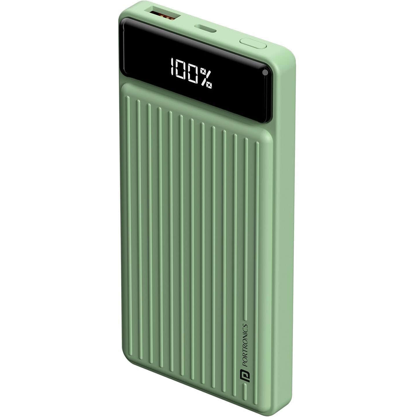 Portronics Luxcell B 10K 10000 mAh 22.5W Fast Charging Power Bank, Ultra Slim Power Bank with Mach USB-A Output, Type C PD Output, Type C Input, Wake Up Button(Green)