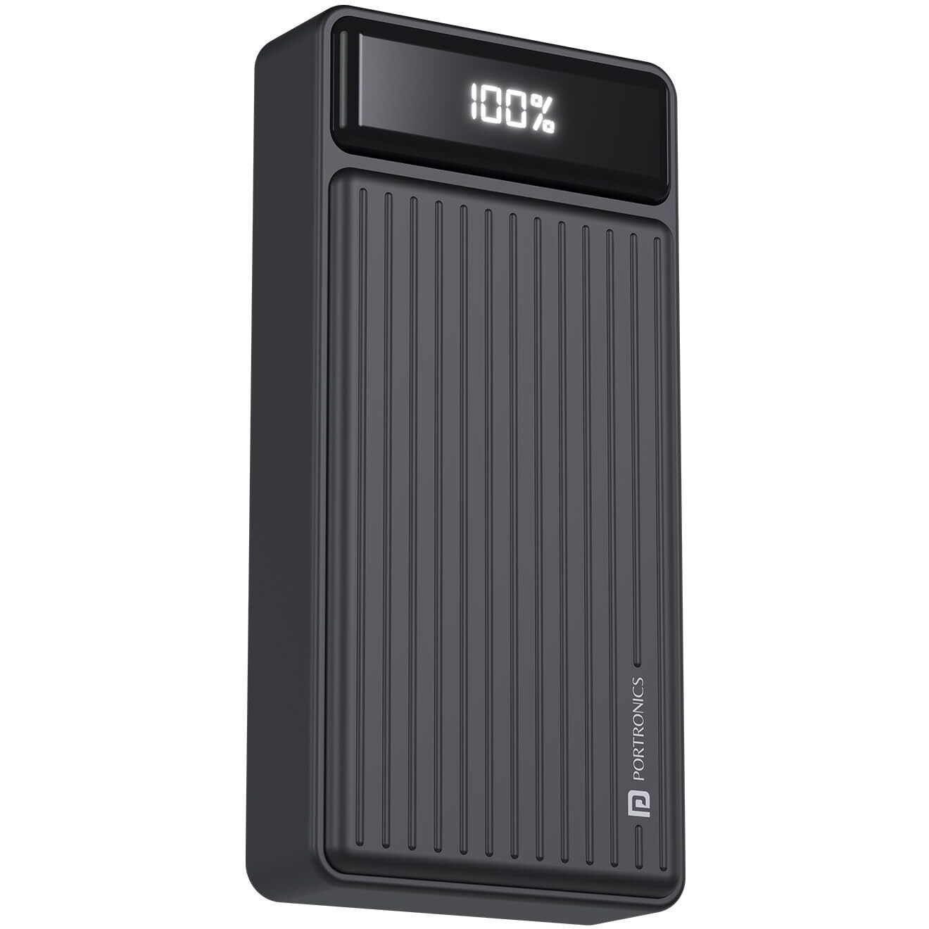 Portronics Luxcell B 20K Advanced 20000 mAh Power Bank with 22.5W Max Output, LED Battery Display, 22.5w Mach USB-A Output, 20w Type C PD Output, Type C Input, Wake Up Button(Black)
