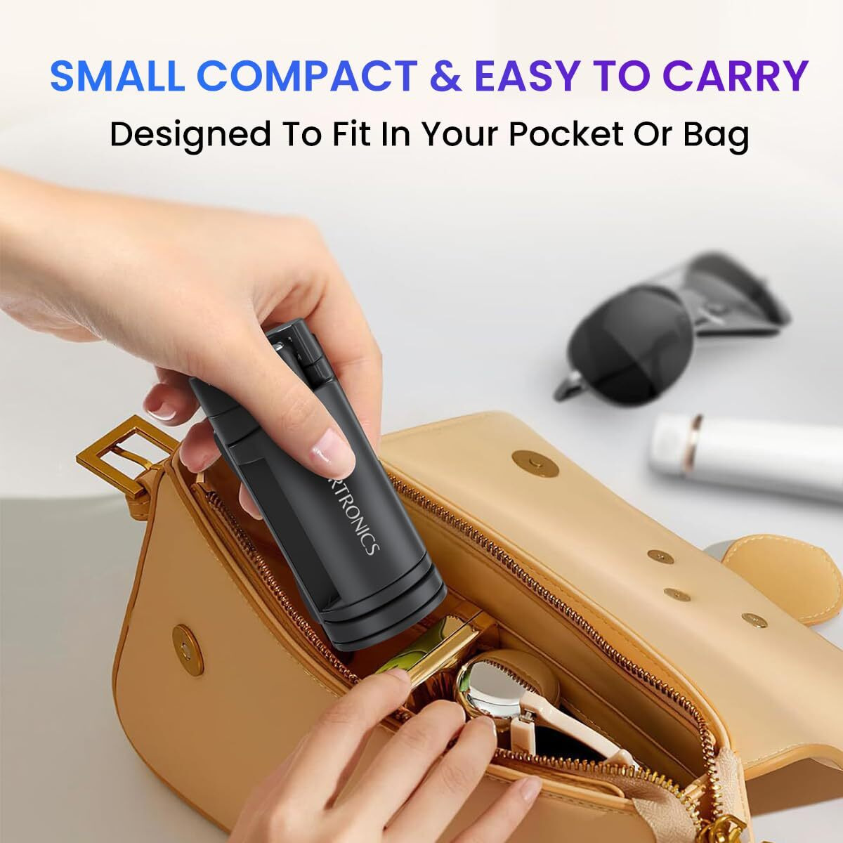 Portronics Mobot Clip Mobile Holder with 360 Adjustable Angles, Light Weight, Pocket Friendly, Mobile Stand for Table/Video Recording/Vlogging, Compatible with 4 to 6.4 inch Smartphones (Black)