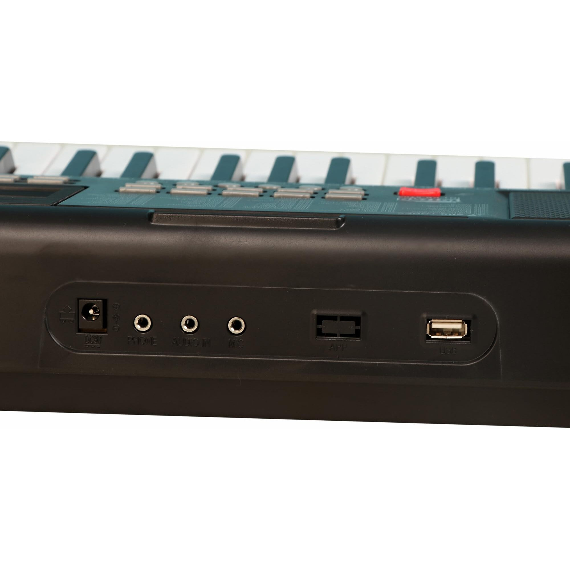 Intern INT-KB-6102, 61 Keys Touch Response Portable Piano Keyboard with Microphone and 9V DC Power Adapter (Black)