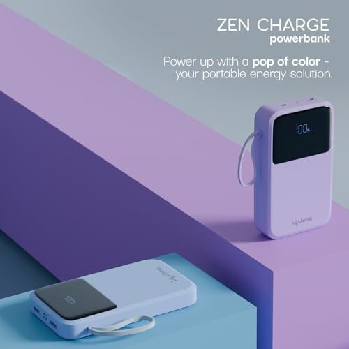 Lifelong ZenCharge 10000 mAh 22.5 W Compact Pocket Size Power Bank with 6 Input/Output Port (Blue, Lithium Polymer, Fast Charging, Quick Charge 3.0 for Mobile, Earbuds, Speaker, Tablet)