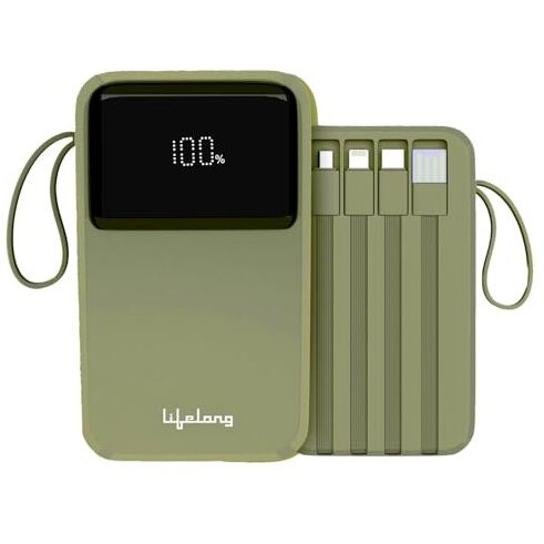 Lifelong ZenCharge 20000 mAh 22.5 W Compact Pocket Size Power Bank with 6 Input/Output Port (Olive, Lithium Polymer, Fast Charging, Quick Charge 3.0 for Mobile, Earbuds,Speaker, Tablet)