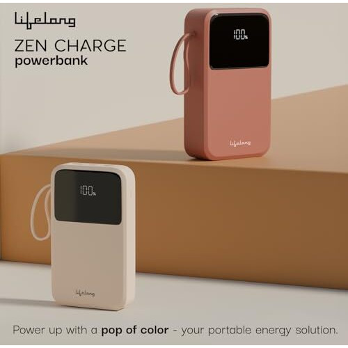Lifelong 20000 mAh 22.5 W Compact Pocket Size Power Bank (Rust Orange, Lithium Polymer, Fast Charging, Quick Charge 3.0 for Mobile, Earbuds, Speaker, Tablet)
