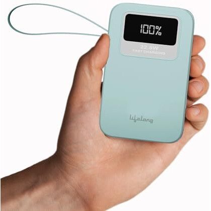 Lifelong AMPCHARGE 20000 mAh 22.5 W Compact Pocket Size Power Bank with 4 Input/Output Port (Light Blue, Lithium Polymer, Fast Charging, Quick Charge 3.0 for Mobile, Earbuds, Smartwatch, Speaker)