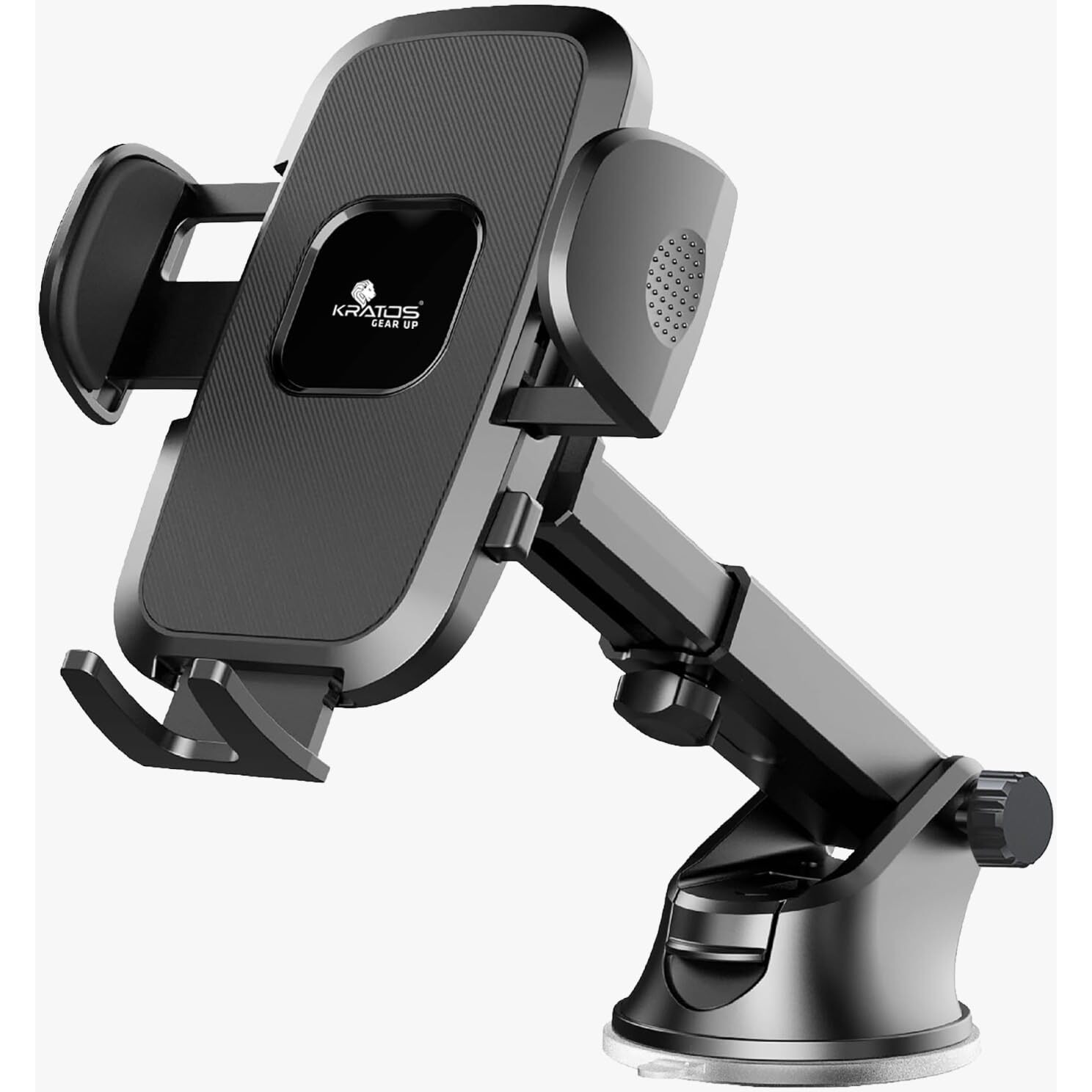 Kratos Grip X3 Premium Mobile Holder for Car with Back Button Unlocking Mechanism, Strong Suction Cup, 360 Rotatable,Car Mobile Holder for Wildshield and Dashboard, Compatible with 4 to 7" Smartphone