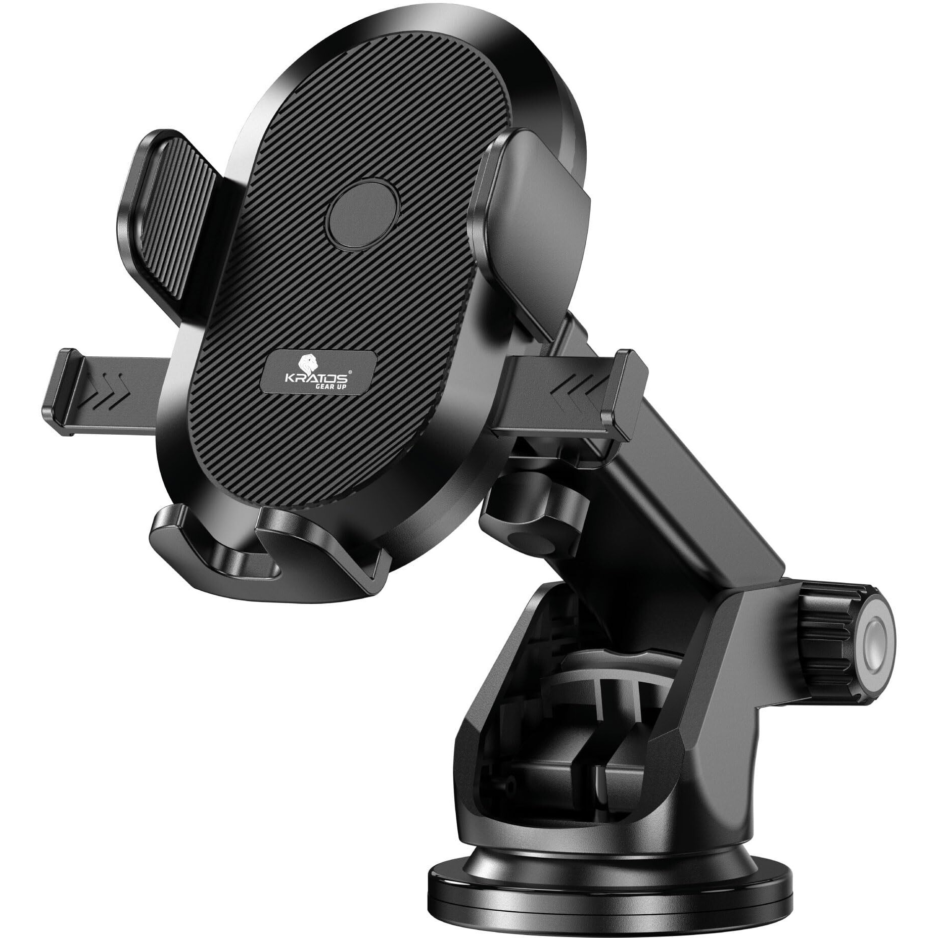 Kratos Grip X2 Car Mobile Holder with One Click Technology and Quick Release Button,360 Rotation,Strong Suction Cup for Windshield & Dashboard Mobile Holder for car Compatible with All Smartphones