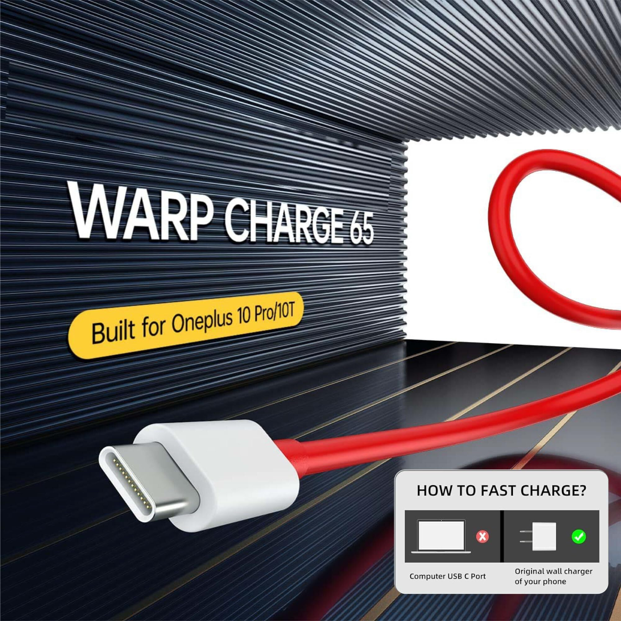Kratos 65W Type C Cable Fast Charging Compatible for One Plus Cable 12,12r,11,11r,10r,10t,10,10 pro,9 Pro,8,8T,7t,7t Pro,6,Nord,4,3,2,2t,Ce2 Lite,Nord Ce3,Ce4, Data Sync for Charging Cable Type c - 1M