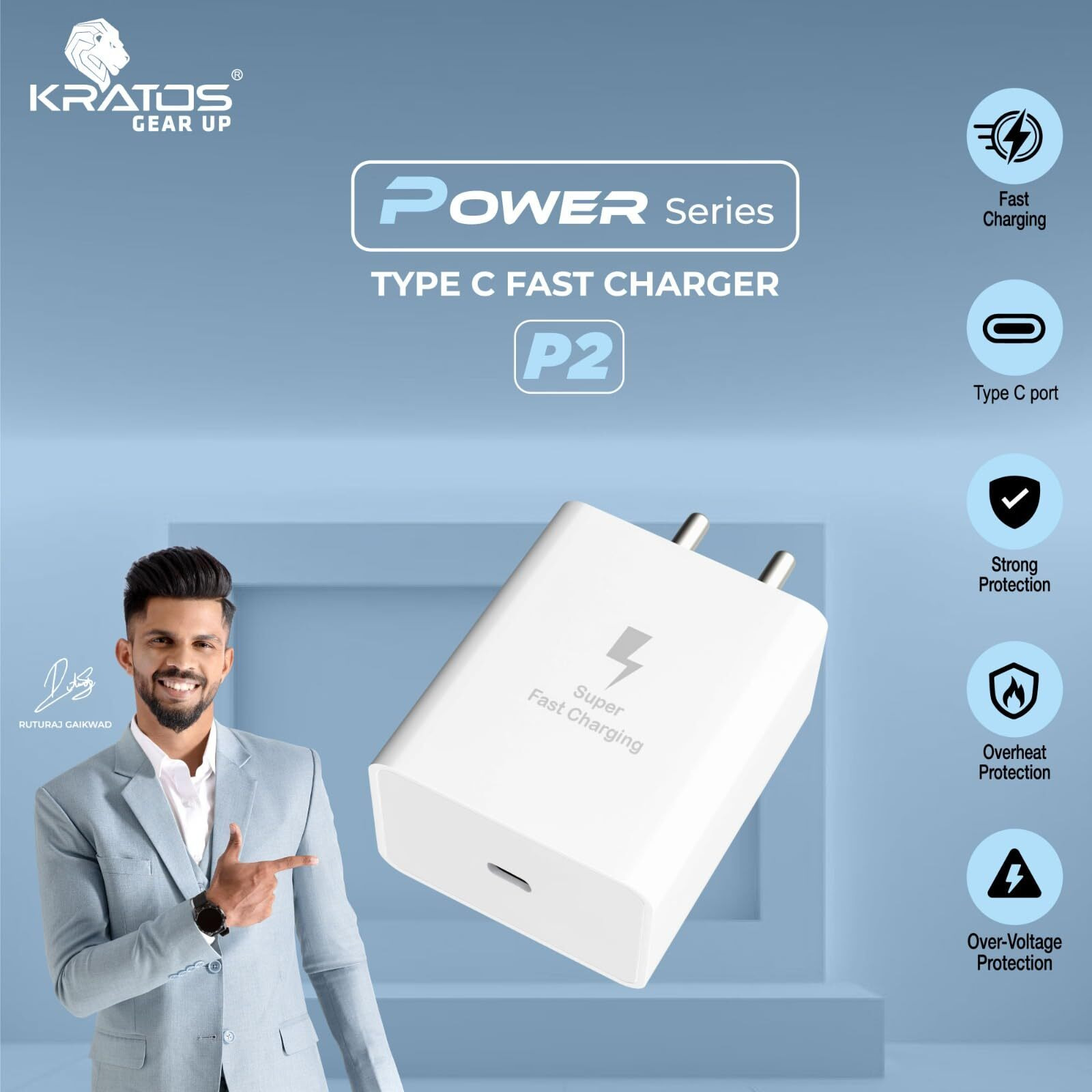 Kratos 25W Type C Charger Super Fast Adapter Compatible with Samsung Galaxy M05/M15/F15/A15/M35/A35/A55/M55| M34/M14/F34/F14/F54/A14/S24/S23/S21 Fe/S23 Fe/Z Fold/Flip/6/5/4/3/Tab,Charger adapter,White