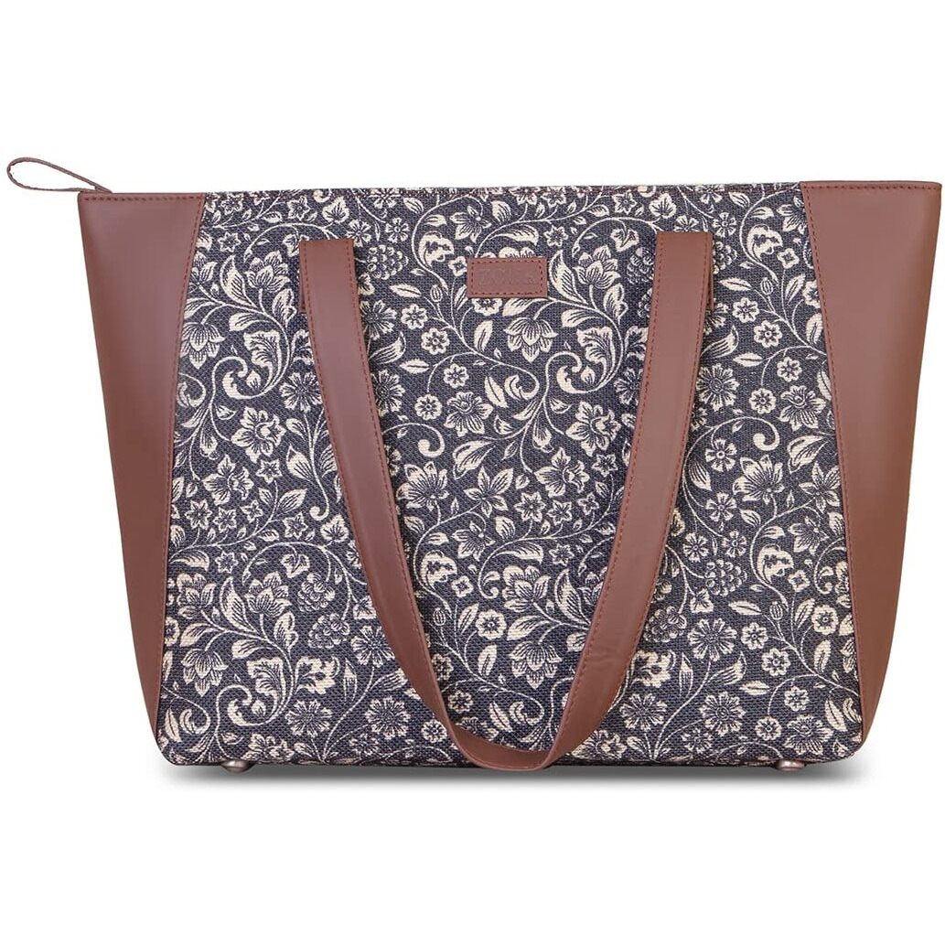 ZOUK Women's Handcrafted Floral Side Tote Bag and Handbag for Office and College