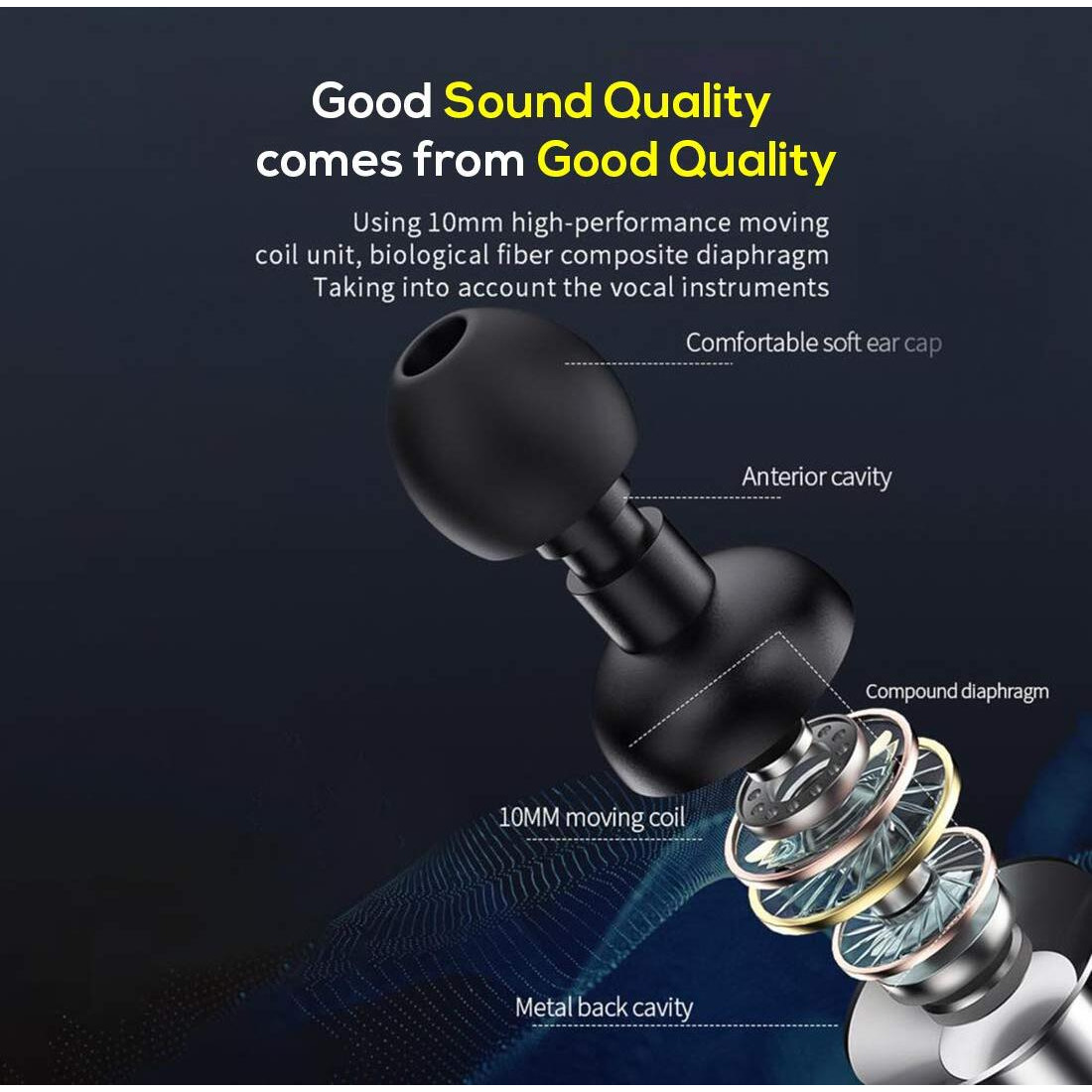 pTron Pride Lite in-Ear Wired Earphones with in-line Mic, 10mm Dynamic Driver, Immersive Sound, Metal Buds, Compatible with 3.5mm Aux Port & 1.2m Tangle-Free Cable (Gray)