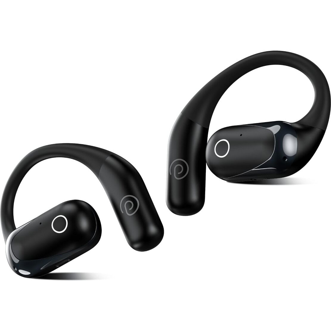 pTron Zenbuds Evo X2 Pro Open Ear Wireless Earbuds, SafeBeats Design, 4 QuadPro Mics with ENC Calls, 60H Playtime, Wraparound Audio, BT5.3 Headphones, Touch Control & Type C Fast Charging (Black)