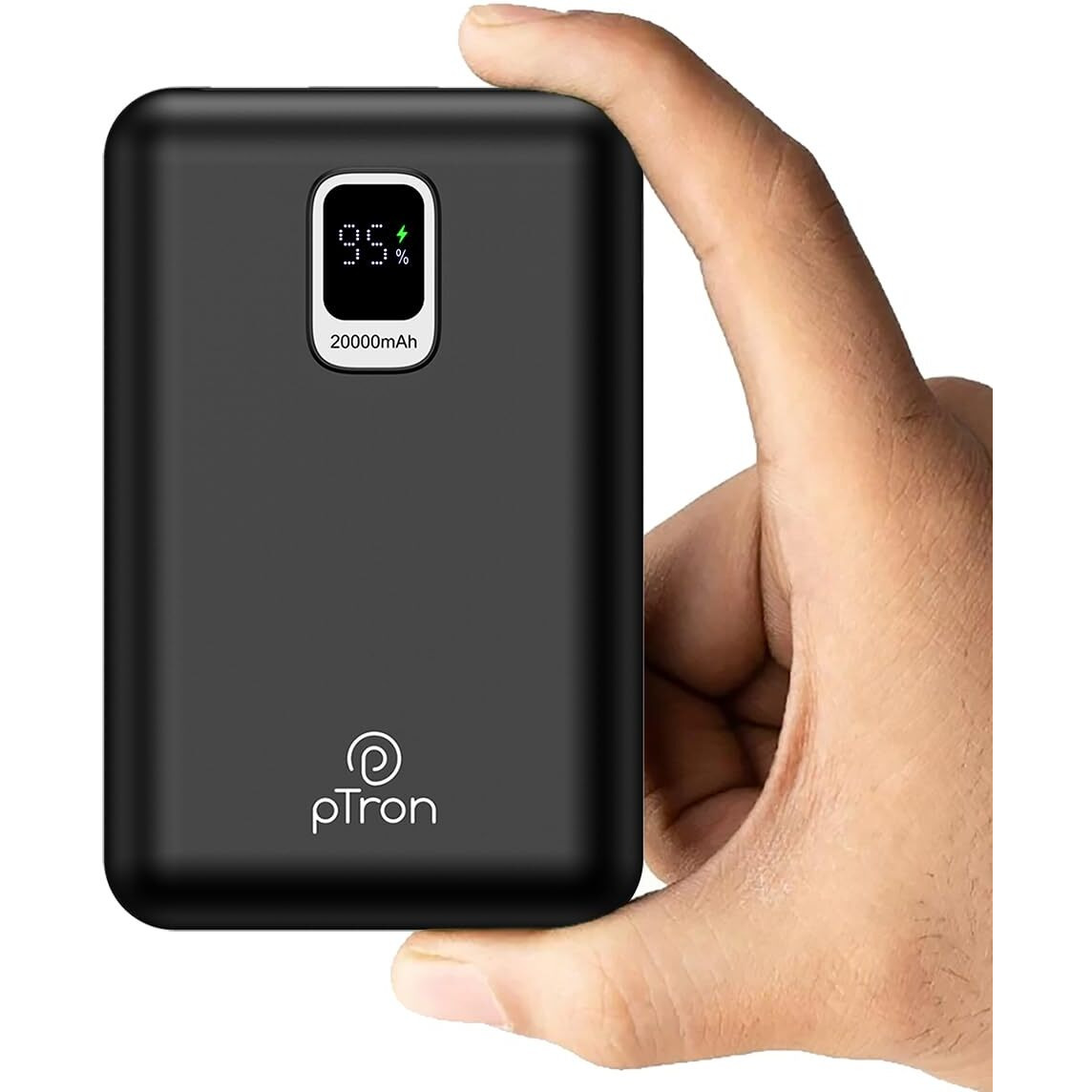 pTron Dynamo Ultra 20000mAh Power Bank, 22.5W Superfast Charging, Compact Size, Type-C/PD 20W Fast Charging, Supports VOOC/Wrap/Dash/Quick Charge Protocols, 3 Output Ports, Type-C Input/Output (Black)