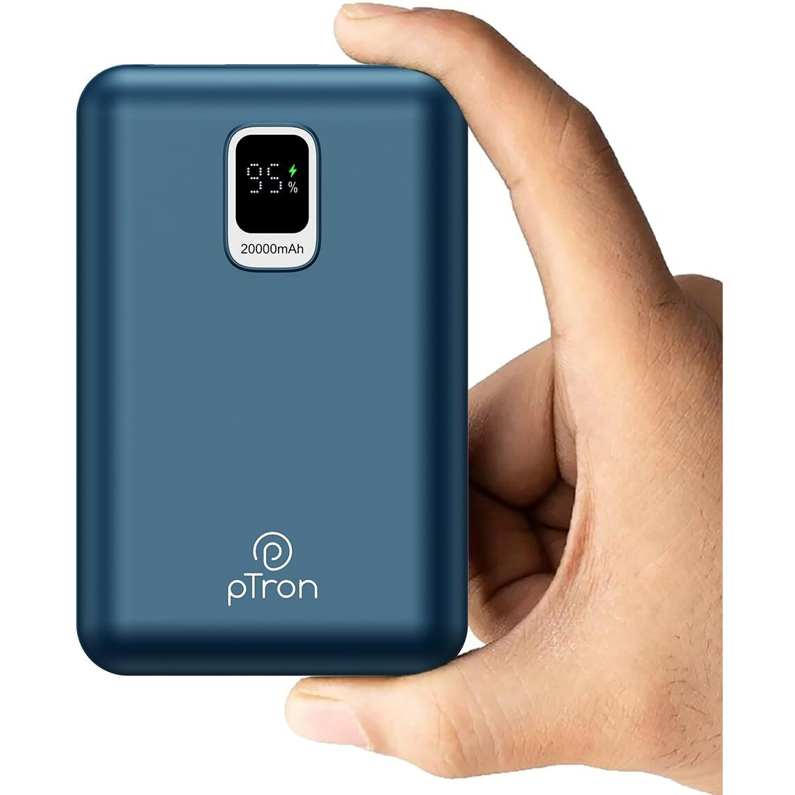 pTron Dynamo Ultra 20000mAh Power Bank, 22.5W Superfast Charging, Compact Size, Type-C/PD 20W Fast Charging, Supports VOOC/Wrap/Dash/Quick Charge Protocols, 3 Output Ports, Type-C Input/Output (Blue)
