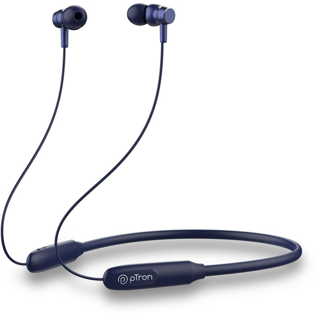 pTron Tangent Flex Bluetooth 5.3 Wireless In-Ear Headphone with Mic, 38Hrs Playtime, 13mm Driver, Dual Device Pairing Wireless Neckband, Type-C Charge, Magnetic Buds & IPX5 Water Resistant (Bold Blue)