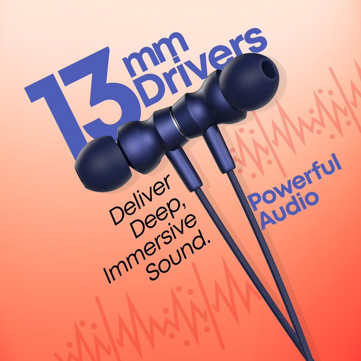 pTron Tangent Flex Bluetooth 5.3 Wireless In-Ear Headphone with Mic, 38Hrs Playtime, 13mm Driver, Dual Device Pairing Wireless Neckband, Type-C Charge, Magnetic Buds & IPX5 Water Resistant (Bold Blue)