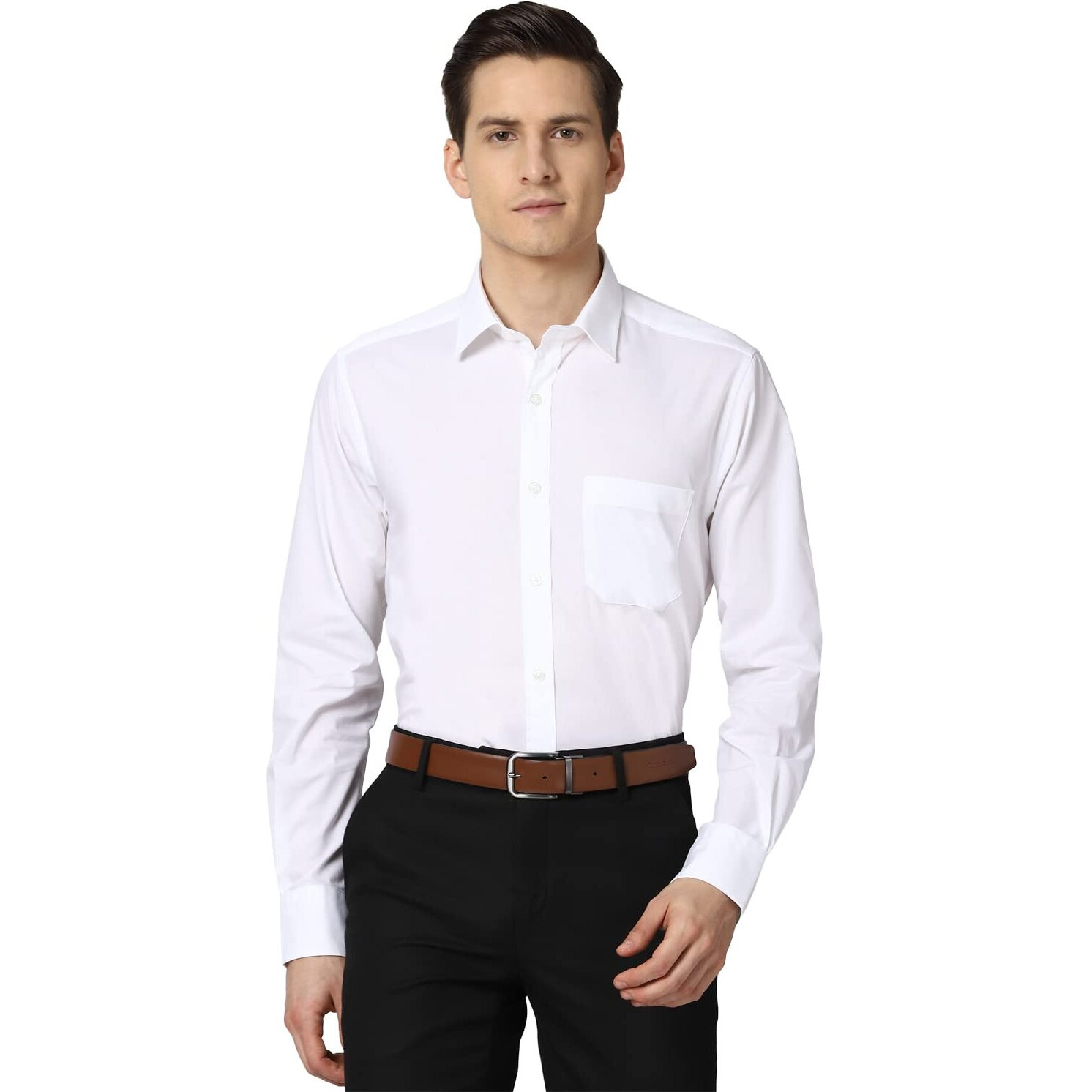 Peter England Men White Full Sleeves Formal Shirt
