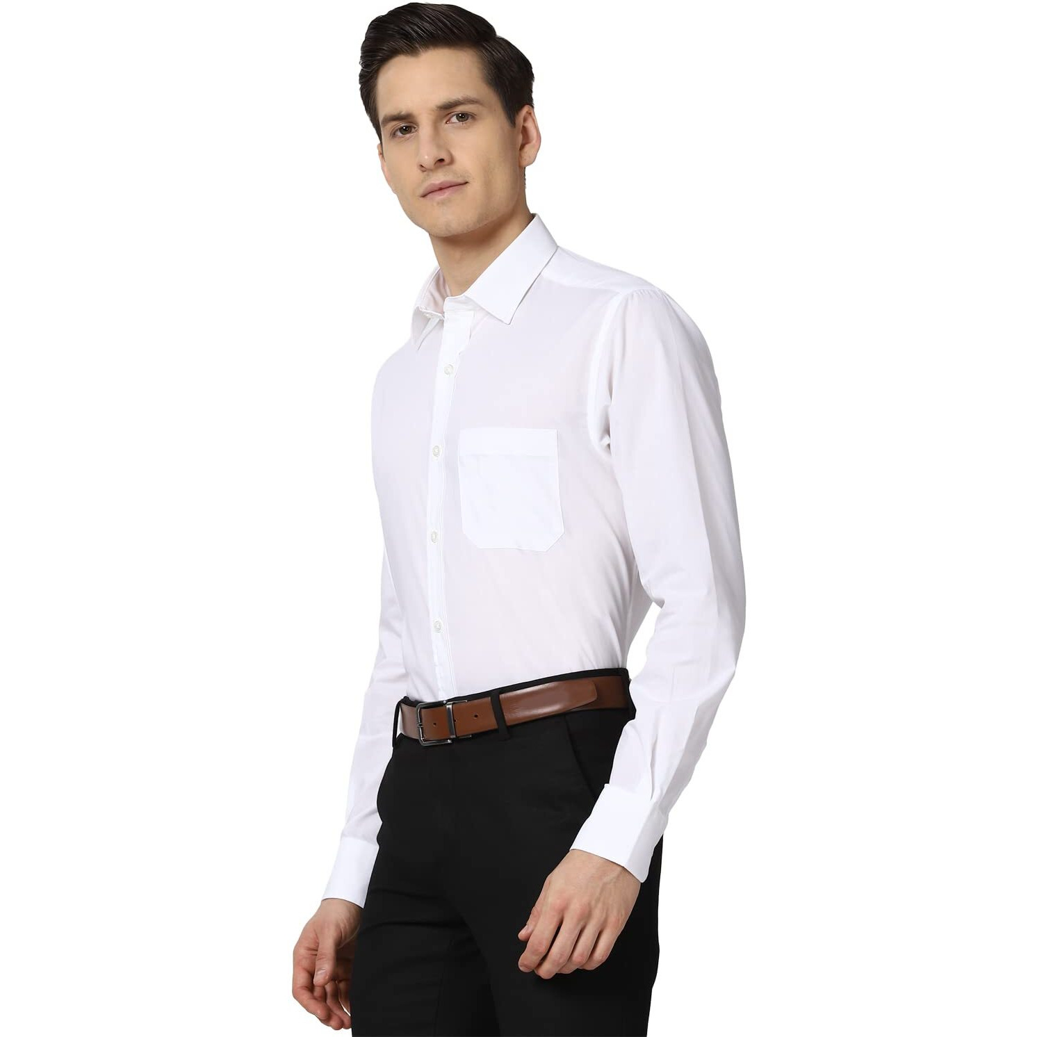 Peter England Men White Full Sleeves Formal Shirt