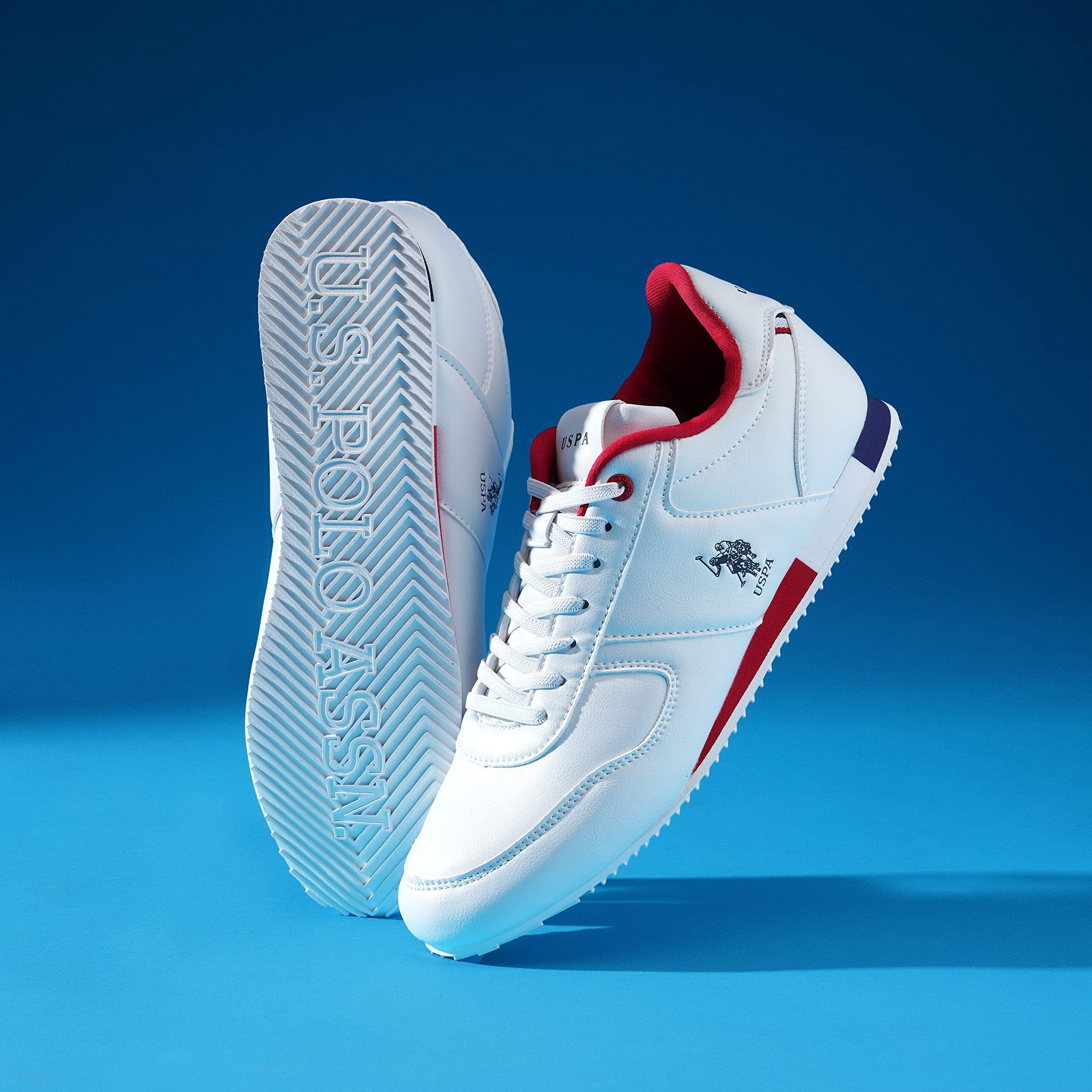 U.S. POLO ASSN. Men's Off White Sneakers - 8 UK