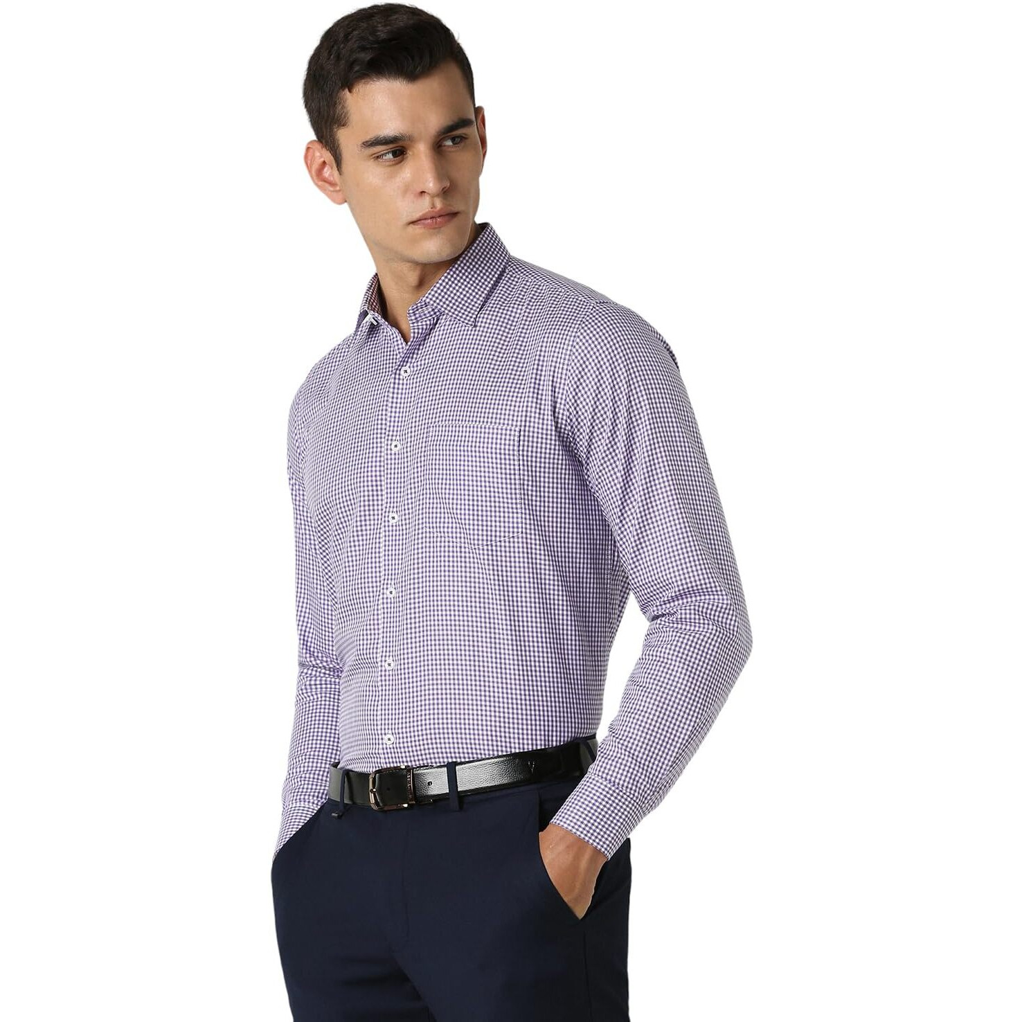 Van Heusen Men's Slim Fit Shirt (VHSFFSLB363431_Purple 42)