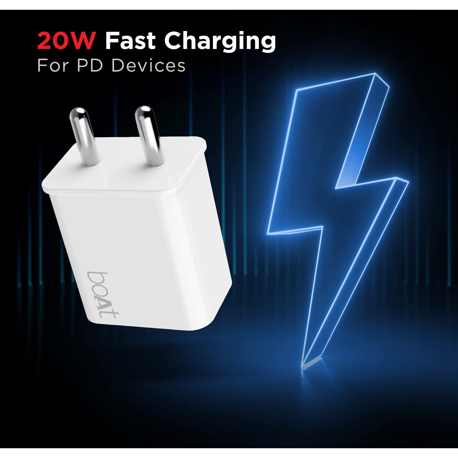 boAt WCDV 20W Super Fast Type C Charger Compatible with All Android Phones, iPhone 14/14 Plus/ 14 Pro/ 14 Pro Max, iPhone 13/13 Pro/13 Pro Max/13 Mini, 12/12 Mini/ 12 Pro Max, iPhone 11 Series(White)