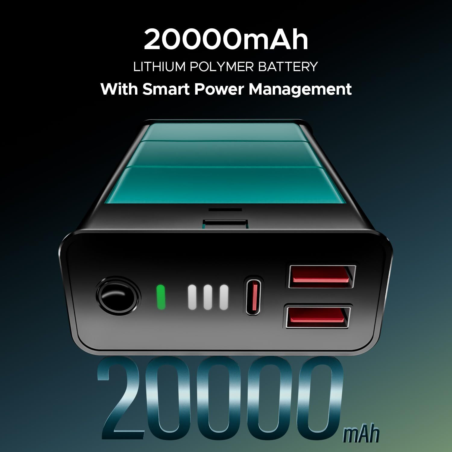 boAt Energyshroom PB400 Pro 20000mAh | Pocket Size, Compact Power Bank w/Type-C Input (2-Way Port), 3X Output Ports, Compatible with Tablets, Smartphones, Earbuds, Smartwatch(Steel Blue)