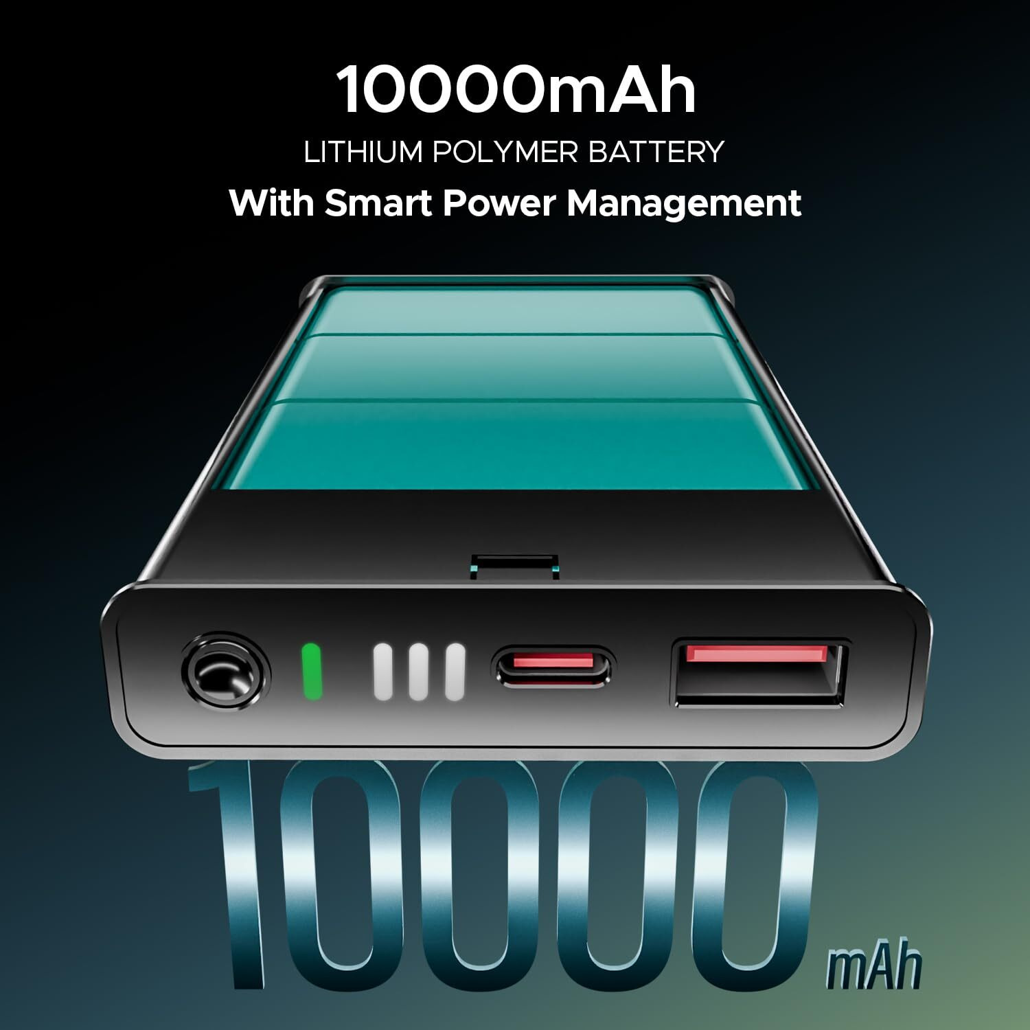 boAt Energyshroom PB300 Pro 10000mAh | Pocket Size Compact Power Bank, Type-C Input (2-Way Port), Pass-Through Charging, Compatible with Tablets, Smartphones, Earbuds, Smartwatch(Steel Blue)