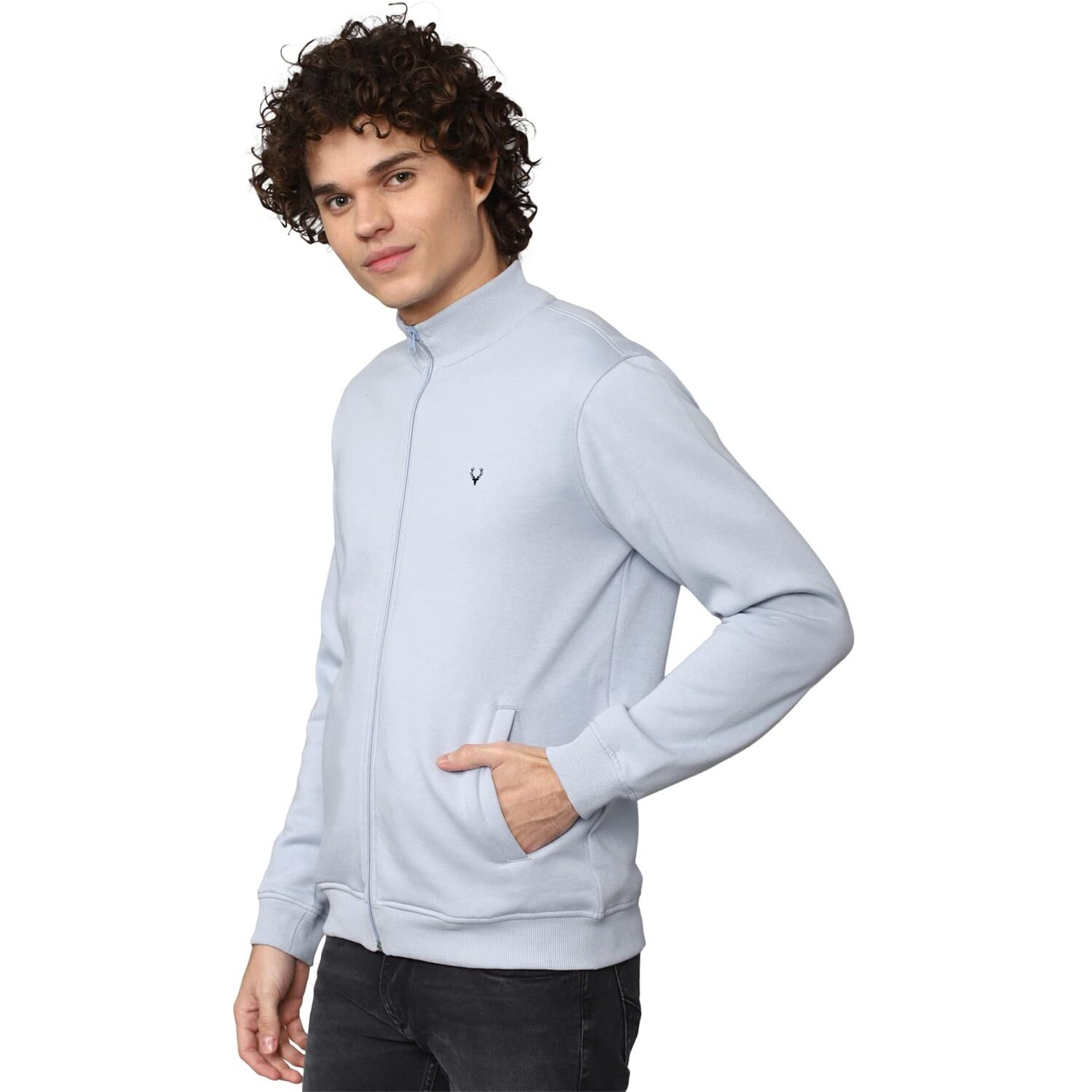 Allen Solly Men Cotton Crew Neck Regular Casual Sweatshirt Blue, 2XL