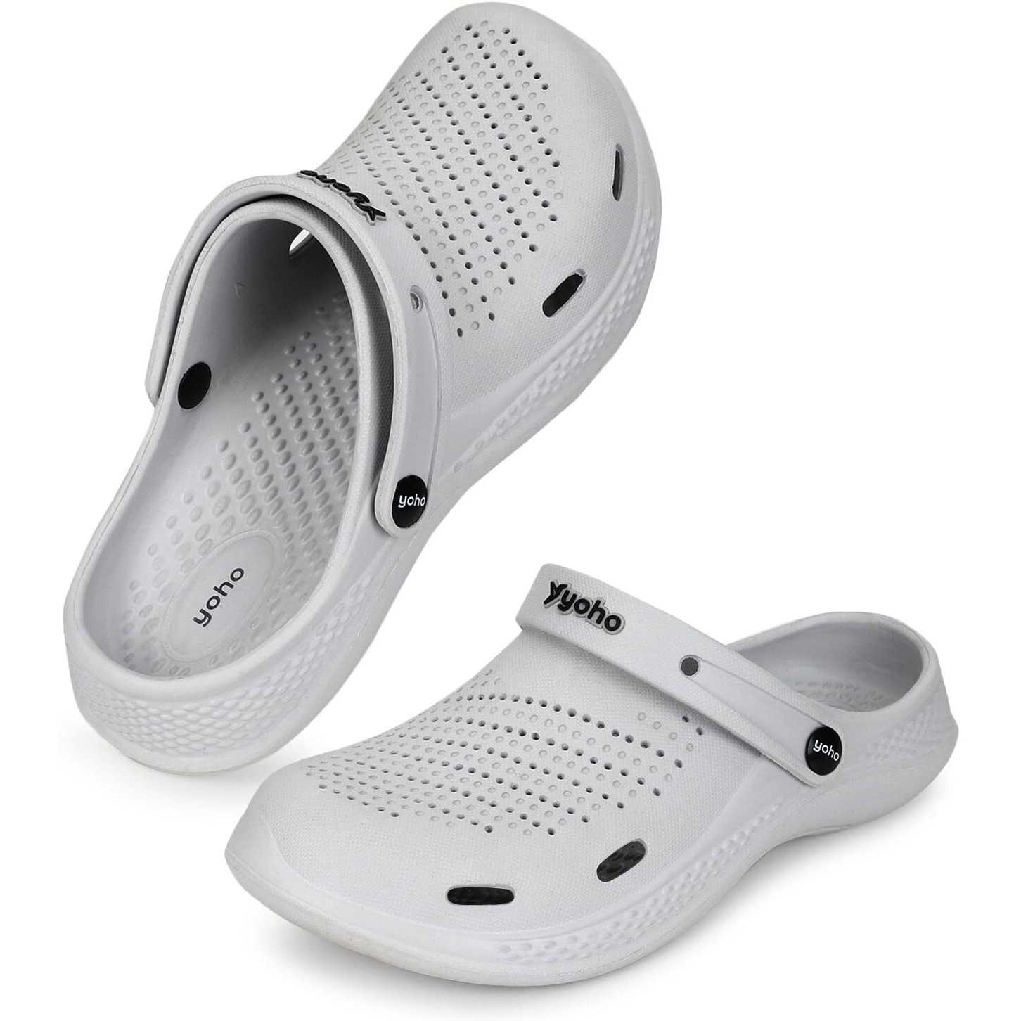 YOHO Classic Clogs for Men | Cushioned Footwear | Lightweight | Waterproof l Stylish Dove Grey