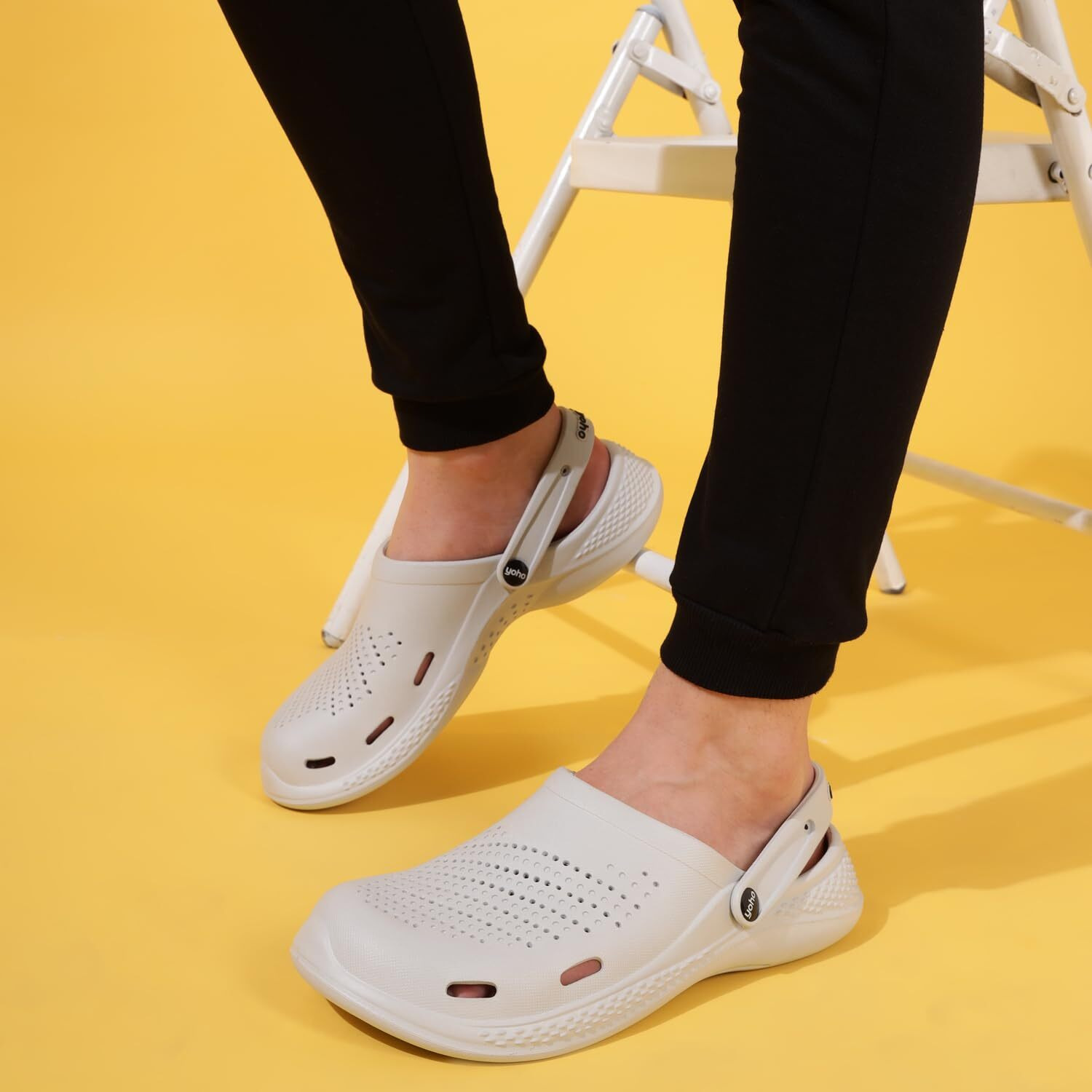 YOHO Classic Clogs for Men | Cushioned Footwear | Lightweight | Waterproof l Stylish Dove Grey