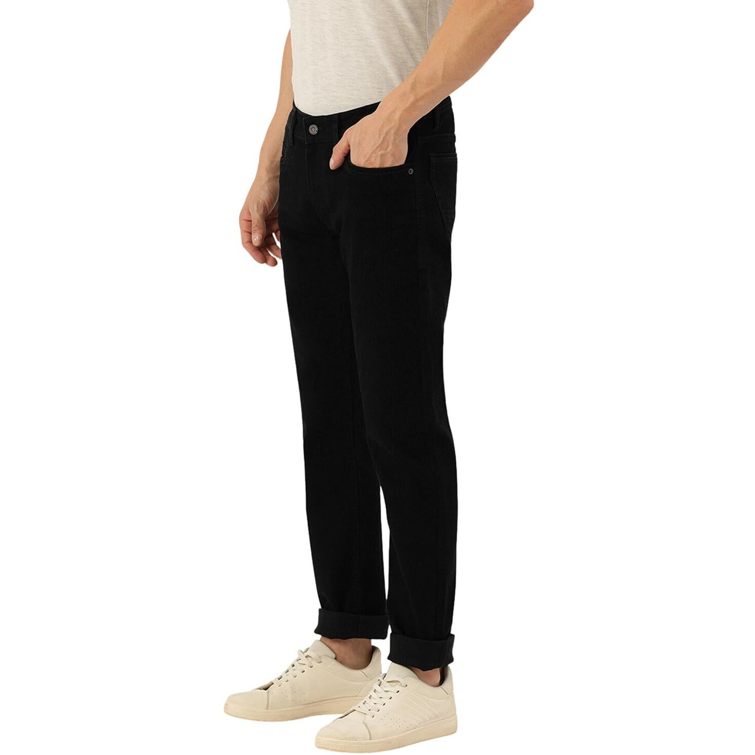 Peter England Men's Neo-Slim Fit Stretchable Jeans Deep Navy