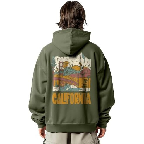 NOBERO Men's Cotton Neck Hooded Sweatshirt (1M-TWRH-C0737_Olive Green