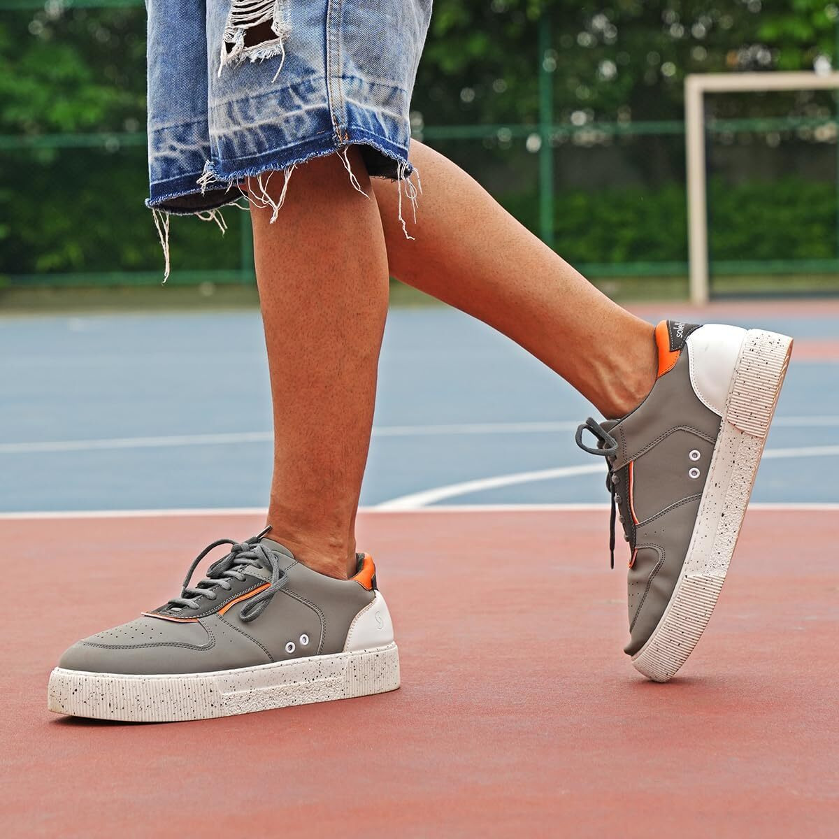 SOLETHREADS Speckle | Casual Sneaker Lightweight Cushioned Lace-up Shoes for Men | Grey | 8UK