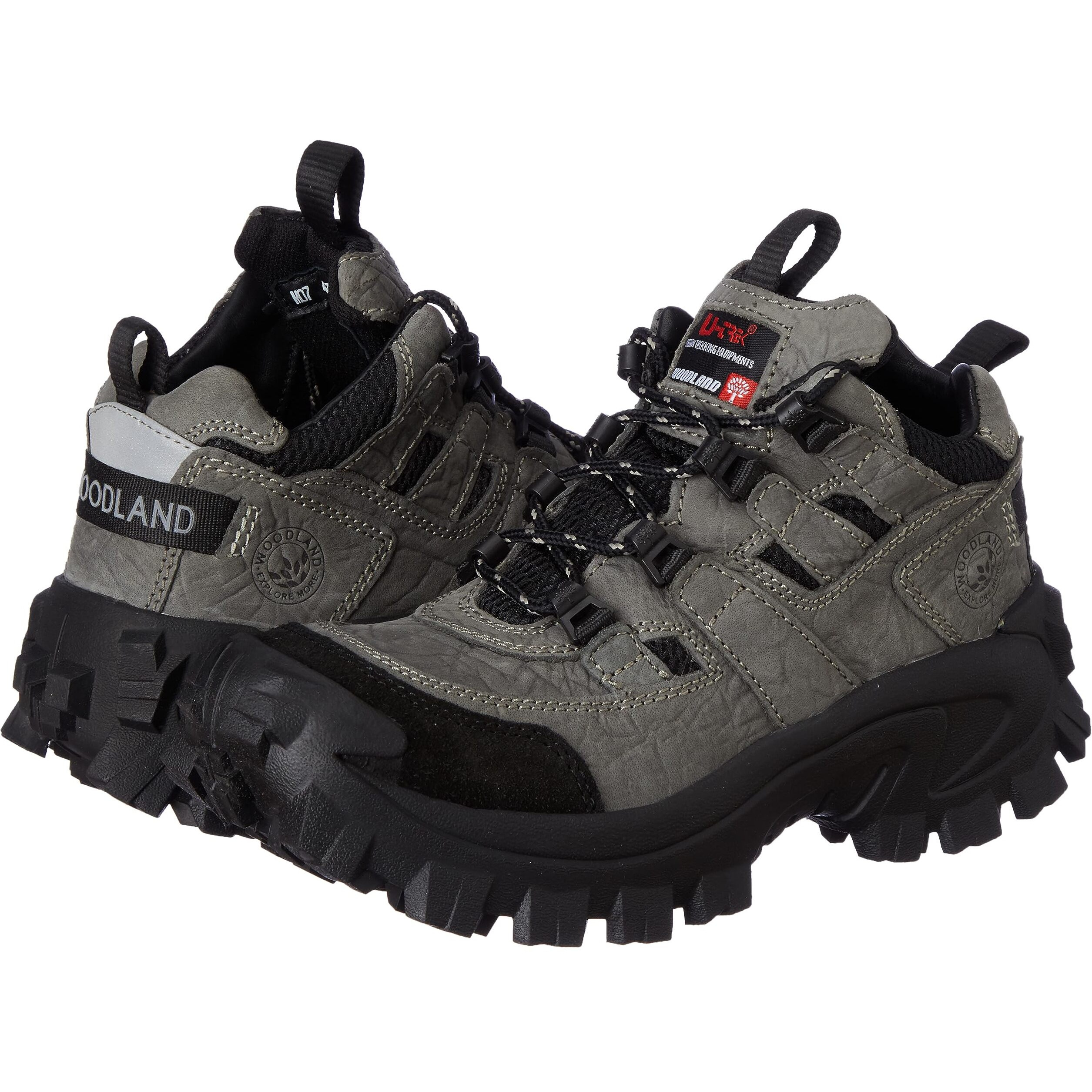Woodland Men's Charcoal Grey Leather Casual Shoe-8 UK (42 EU) (G 40777CMA)