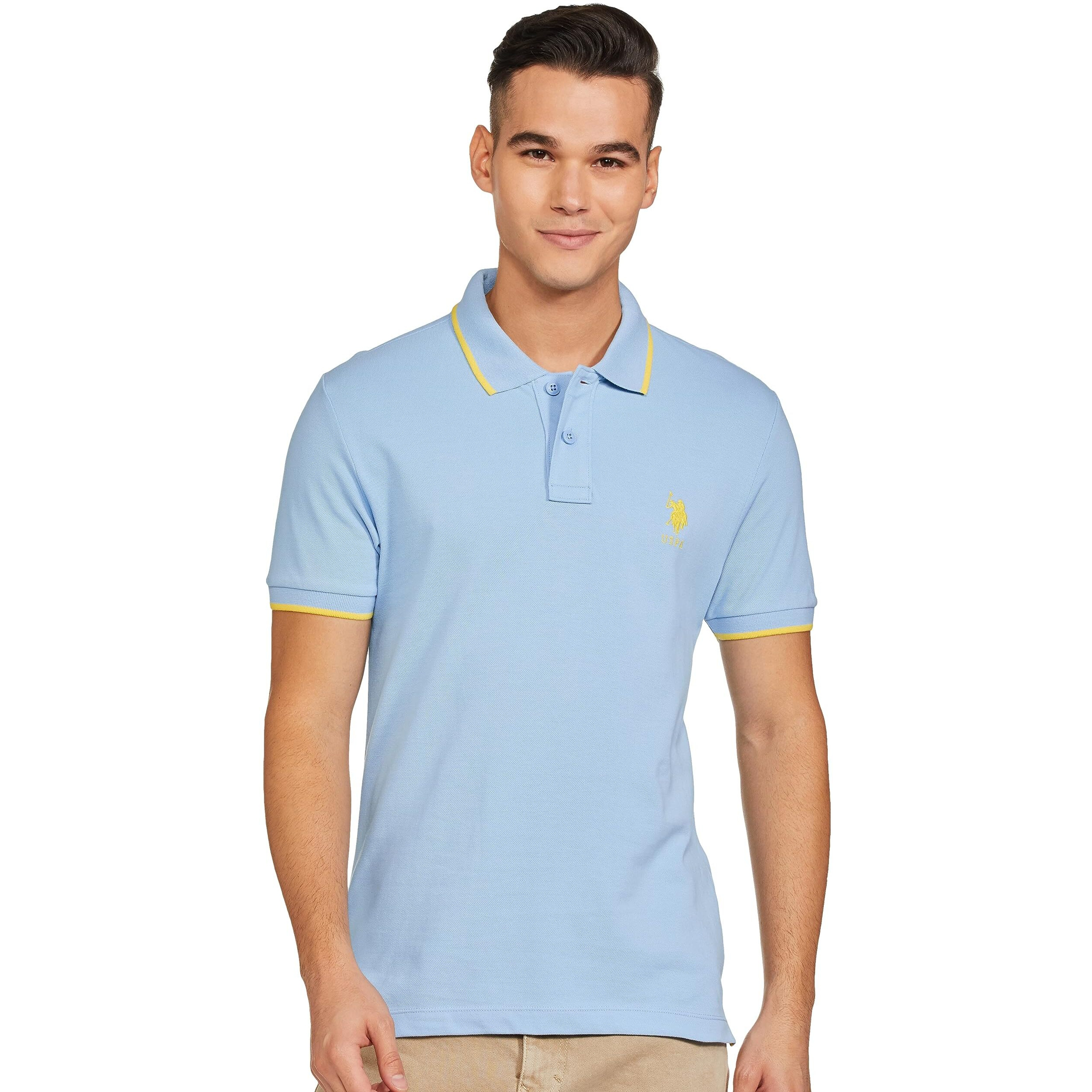 U.S. POLO ASSN. Men's Regular Fit T-Shirt (USTSHS1539_Lt. Blue_XL)