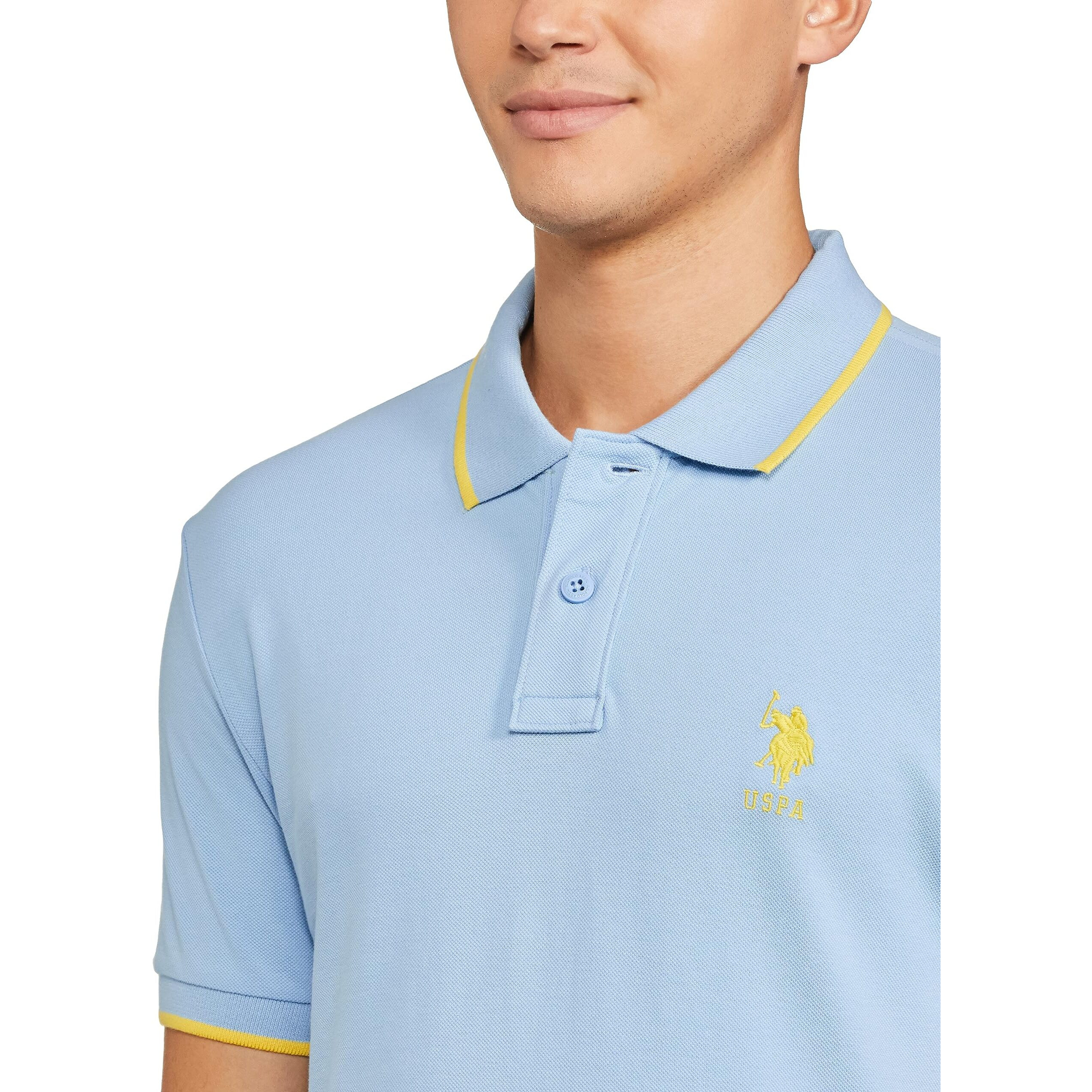 U.S. POLO ASSN. Men's Regular Fit T-Shirt (USTSHS1539_Lt. Blue_XL)