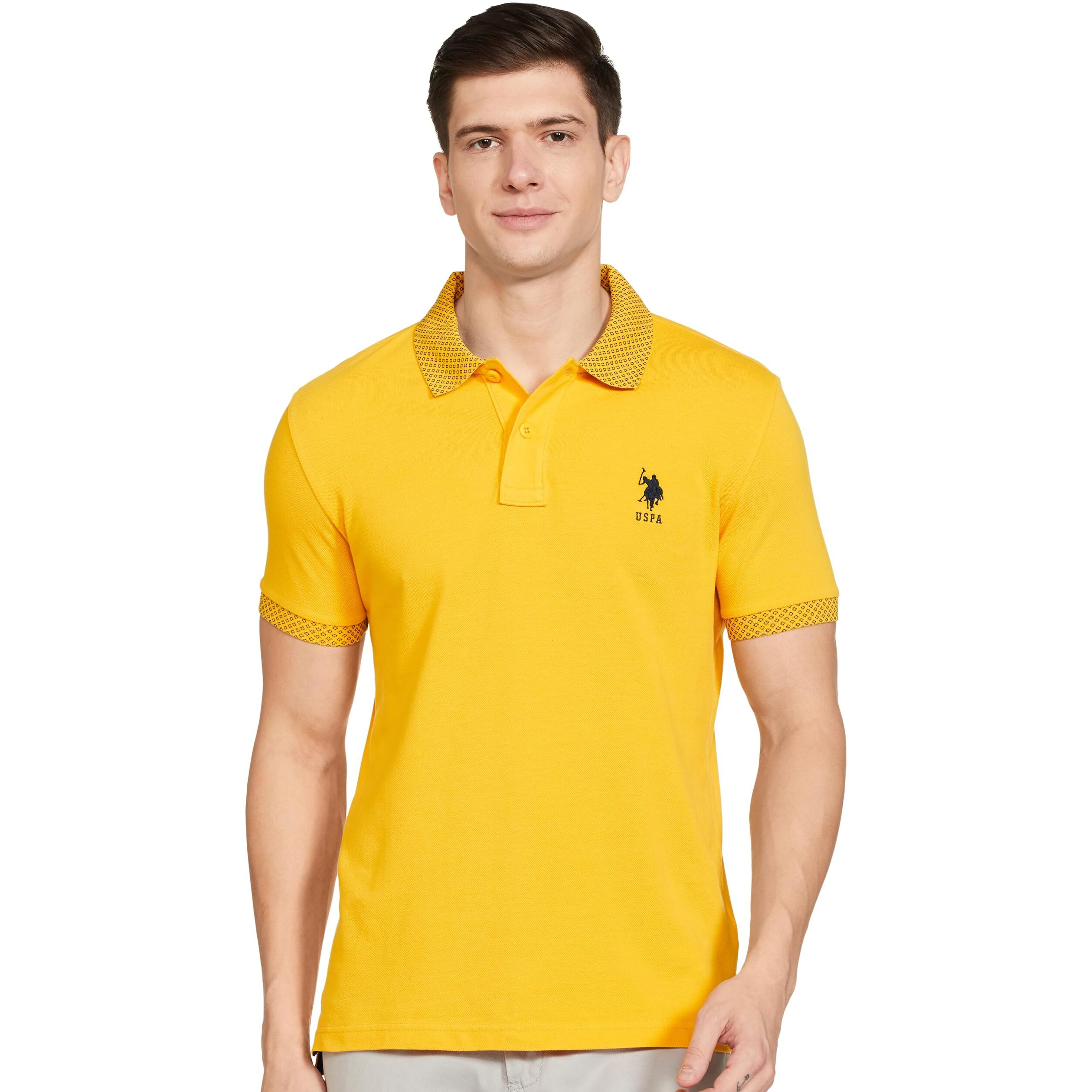 U.S. POLO ASSN. Men's Regular Fit T-Shirt (USTSHS1624_Yellow_L)