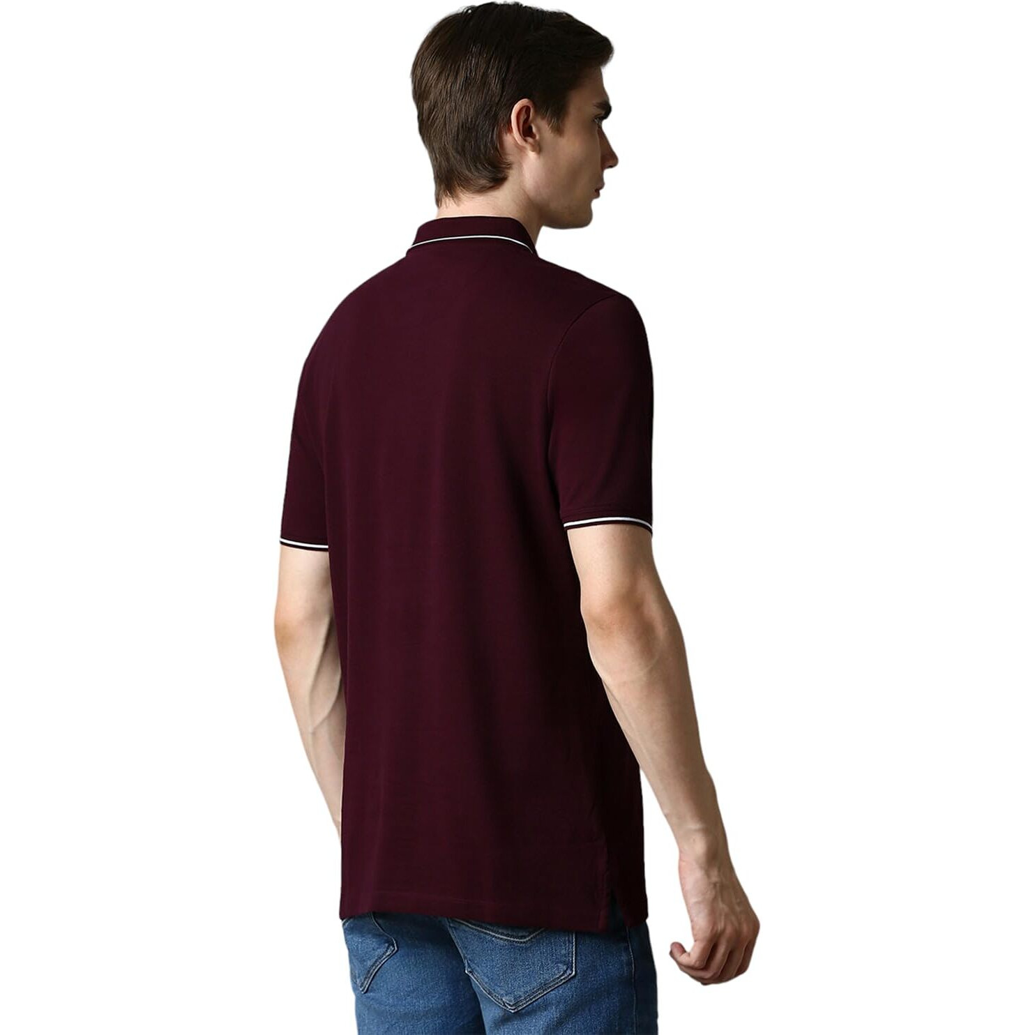 Louis Philippe Men's Solid Slim Fit T-Shirt (LRKPCSLF343897_Mauve